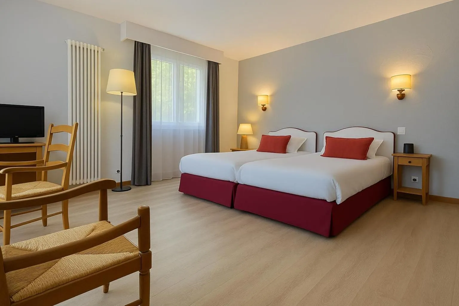 Bed in LOGIS HÔTEL, CHALETS et RESTAURANT LES CHATELMINÉS