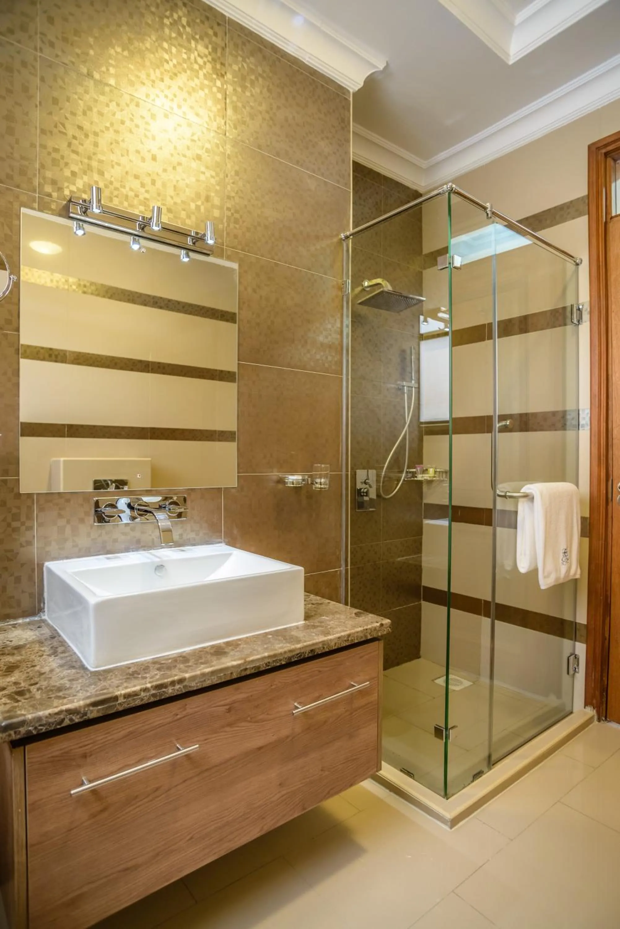 Shower in GemSuites Riverside Serviced Apartments and Hotel, Nairobi