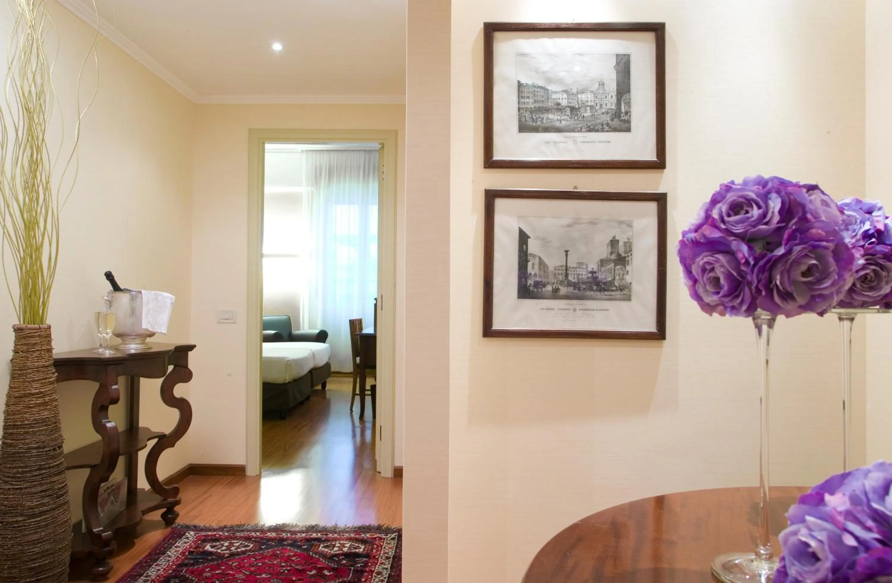 Decorative detail, Bed in Astoria Hotel Italia