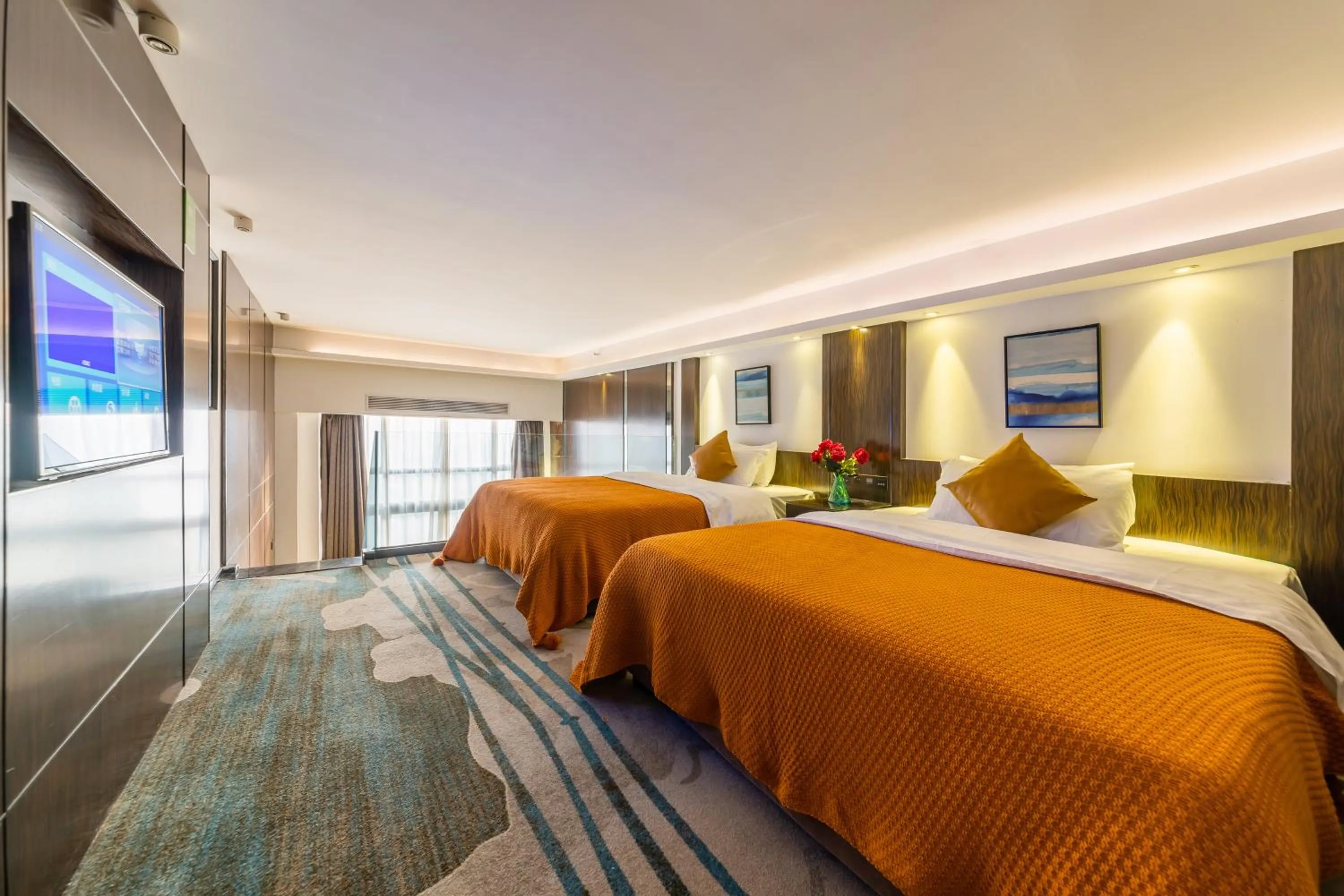 Bed in Lavender Apartment Branch