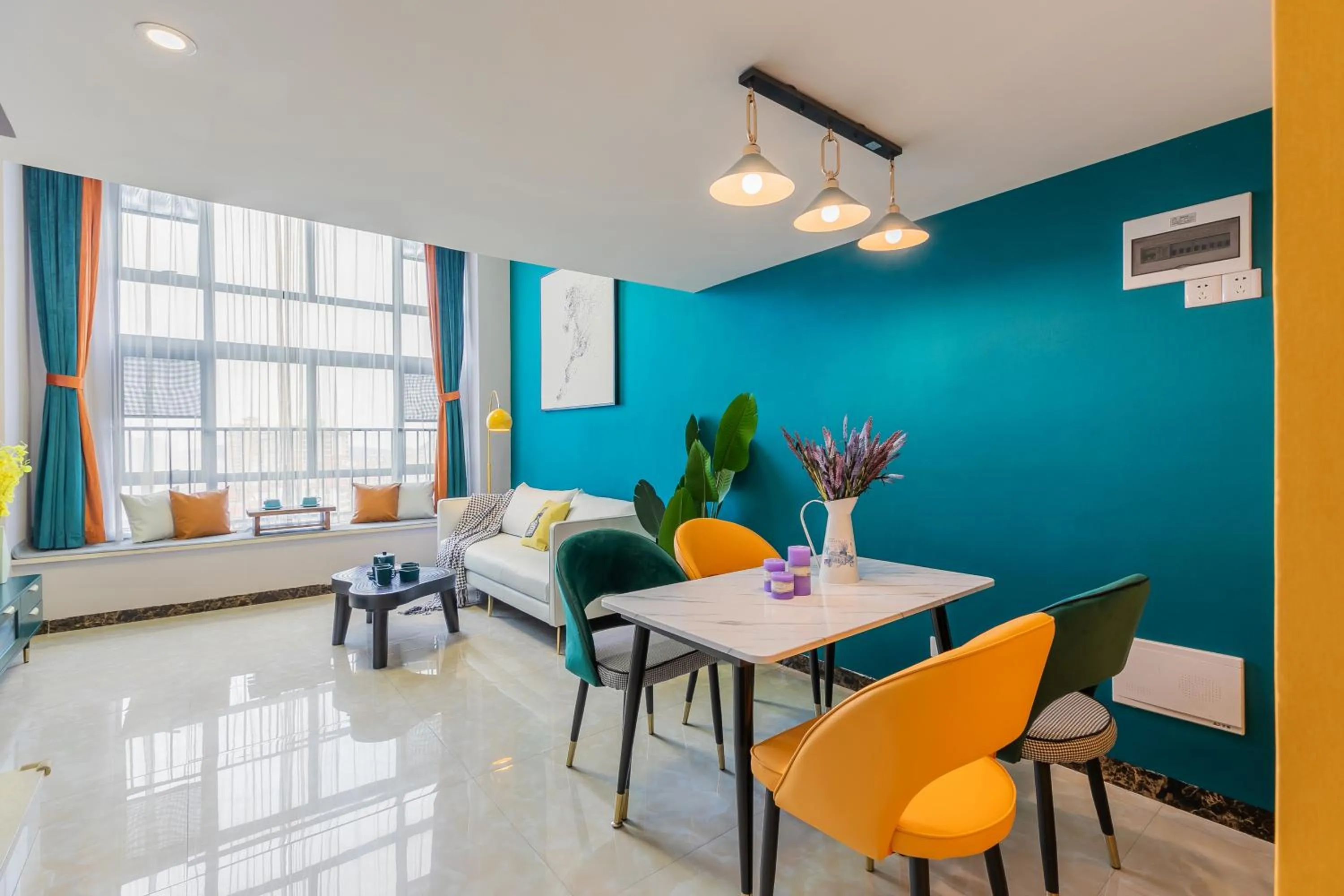 Dining area in Lavender Apartment Branch