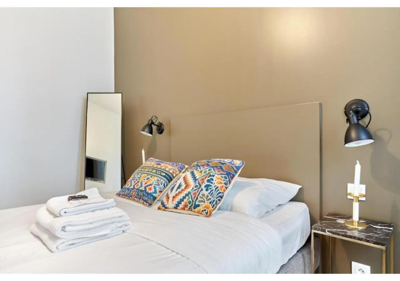 Bedroom, Bed in Apartment Le Marais by Studio prestige