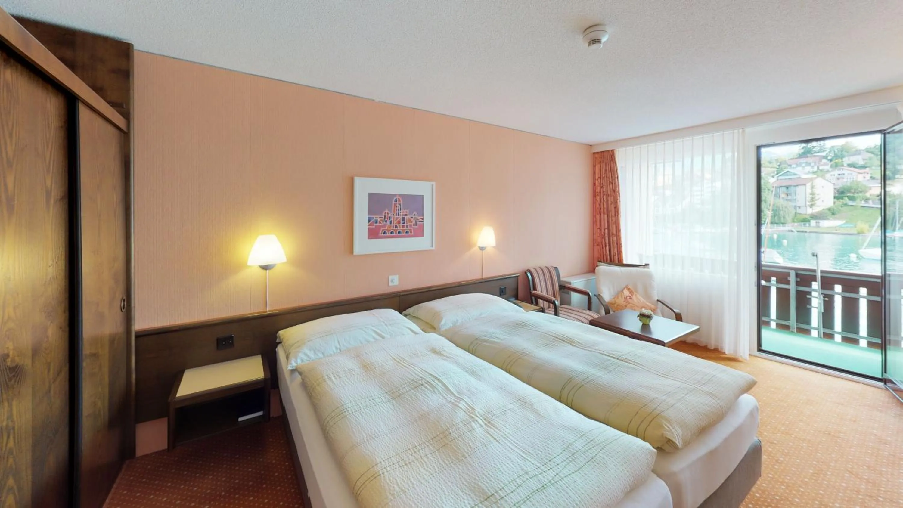 Bedroom, Bed in Hotel-Restaurant Seegarten-Marina