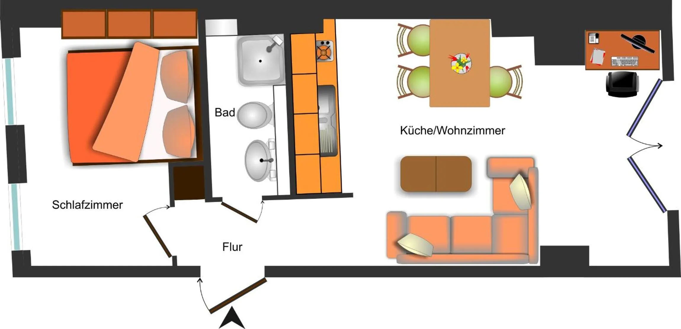 Floor plan in Hotel Blaue Blume