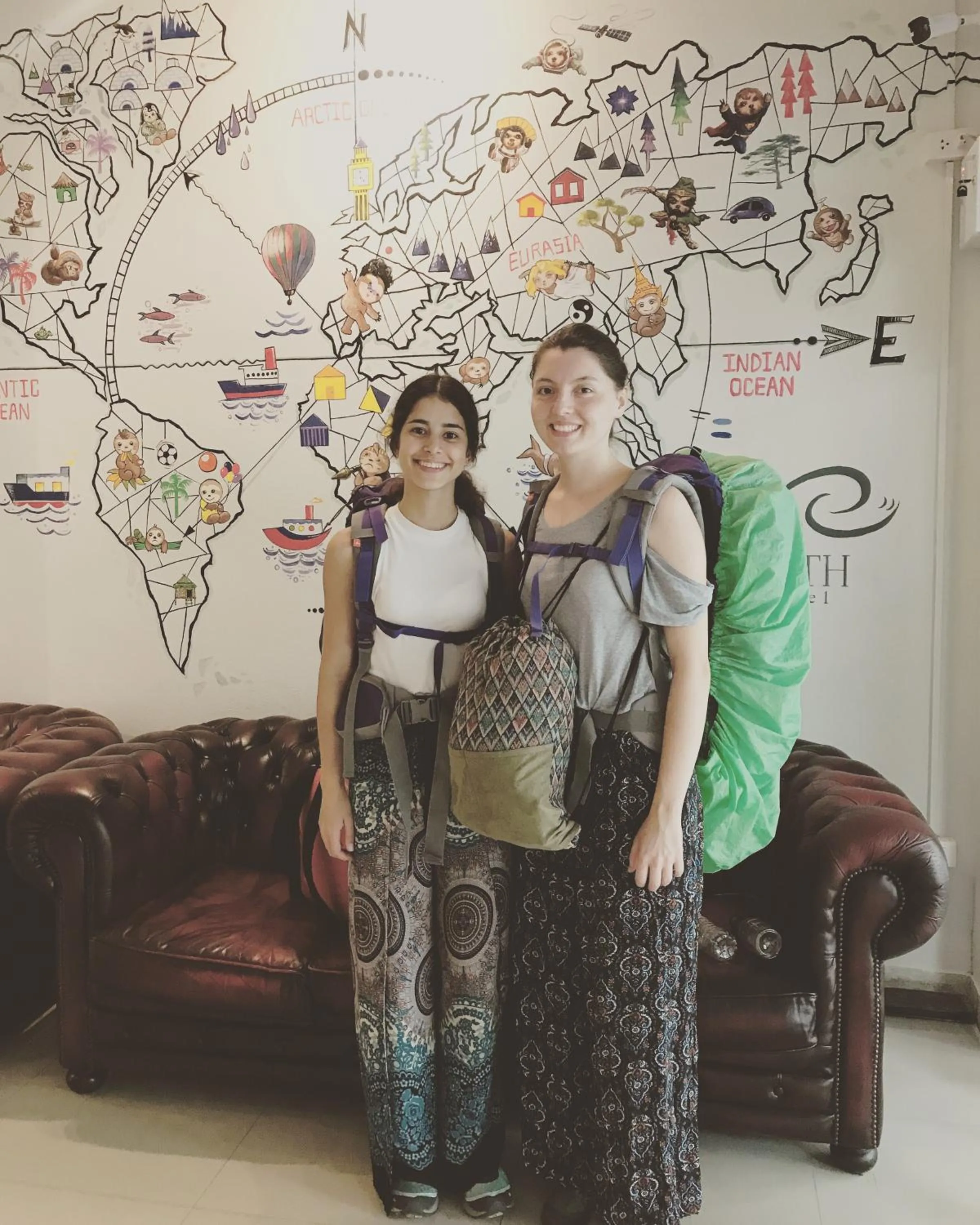 group of guests in Sloth Hostel Khaosan