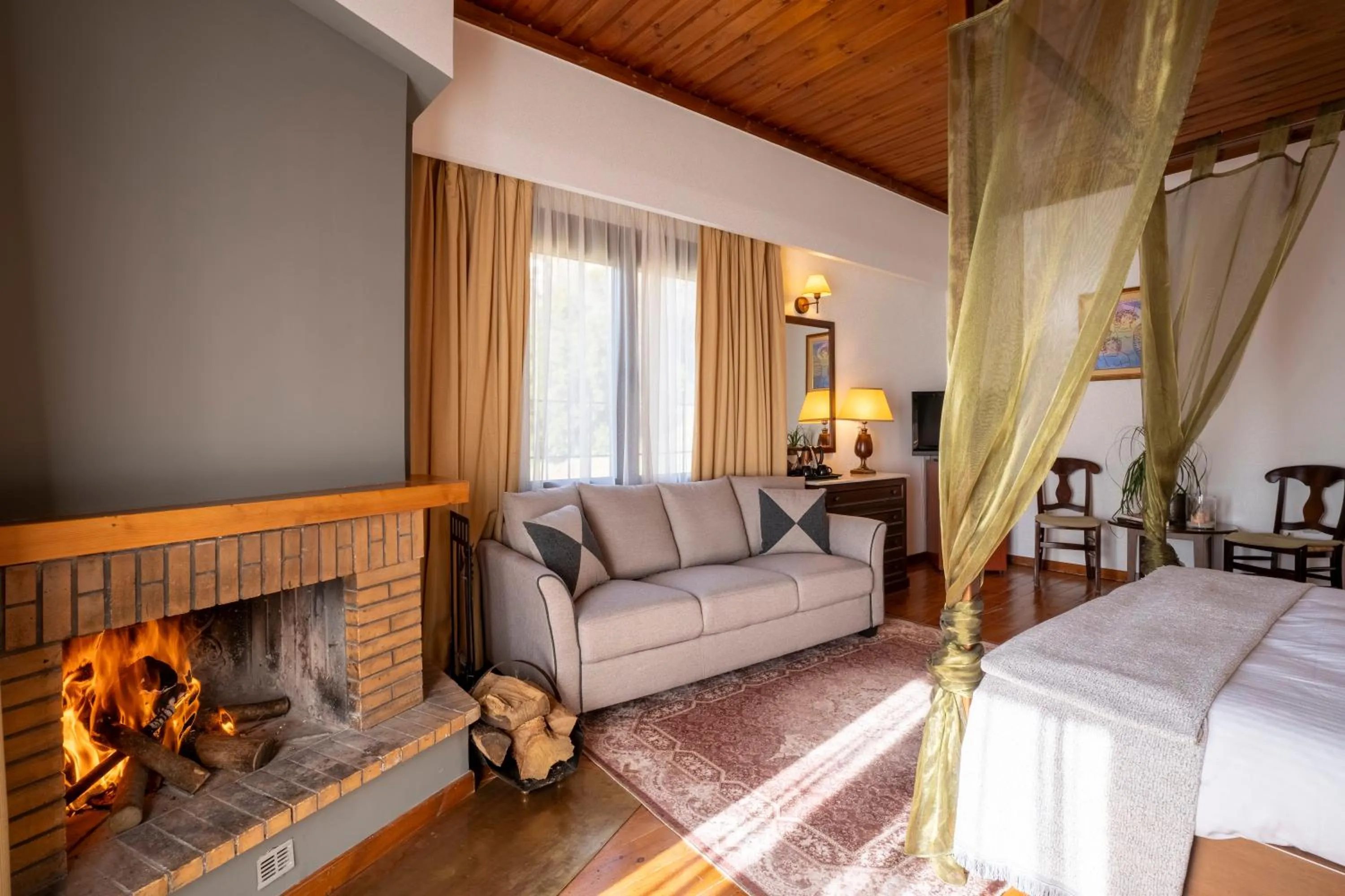 Seating area, Bed in Anemolia Mountain Resort