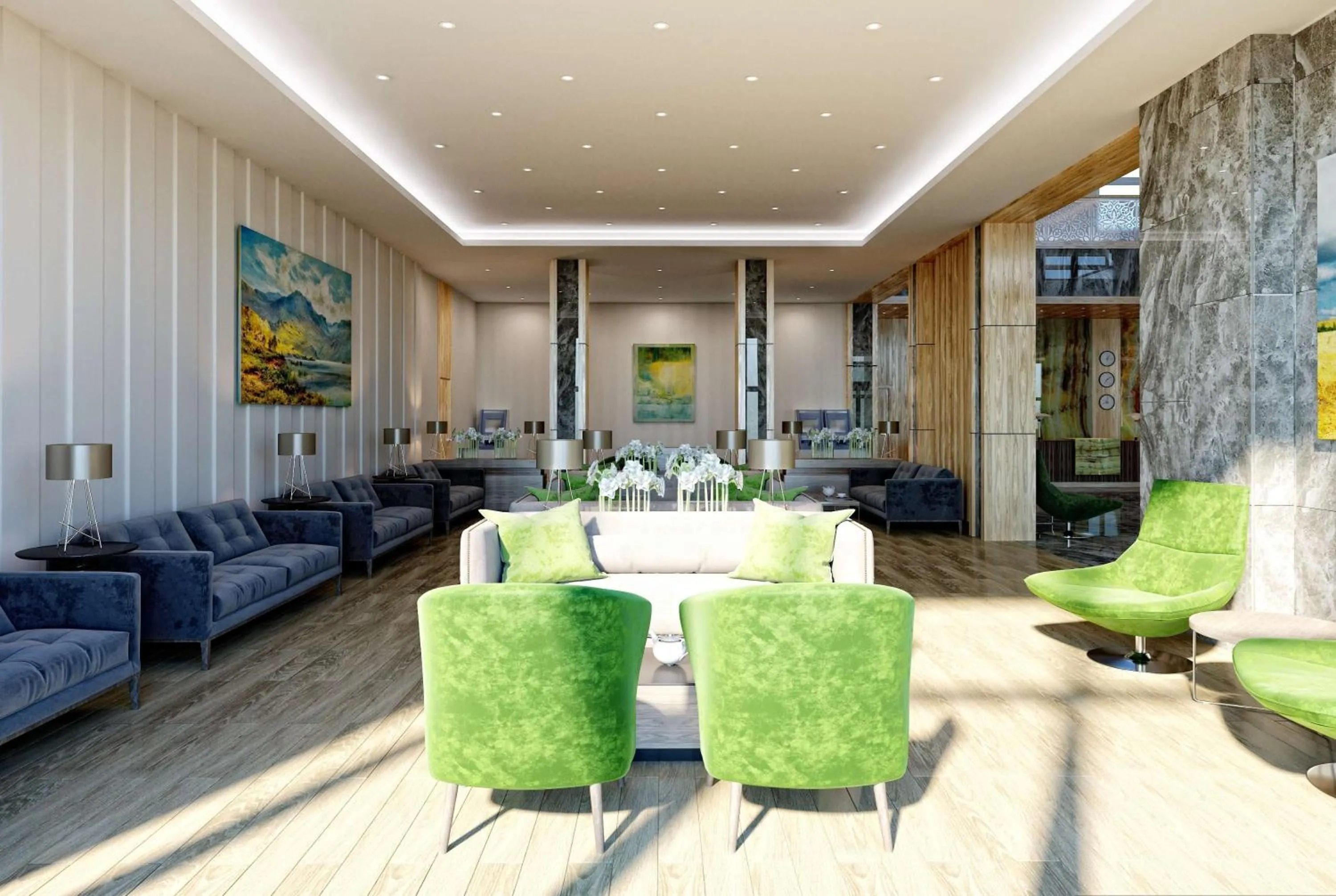 Lobby or reception in Wyndham Garden Astana