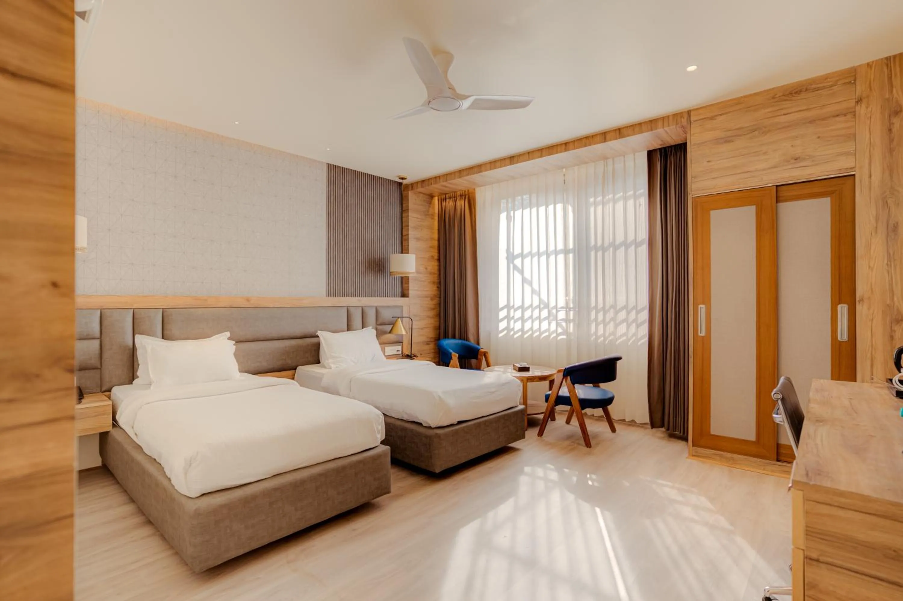 Bed in Hotel Vasundhara Palace