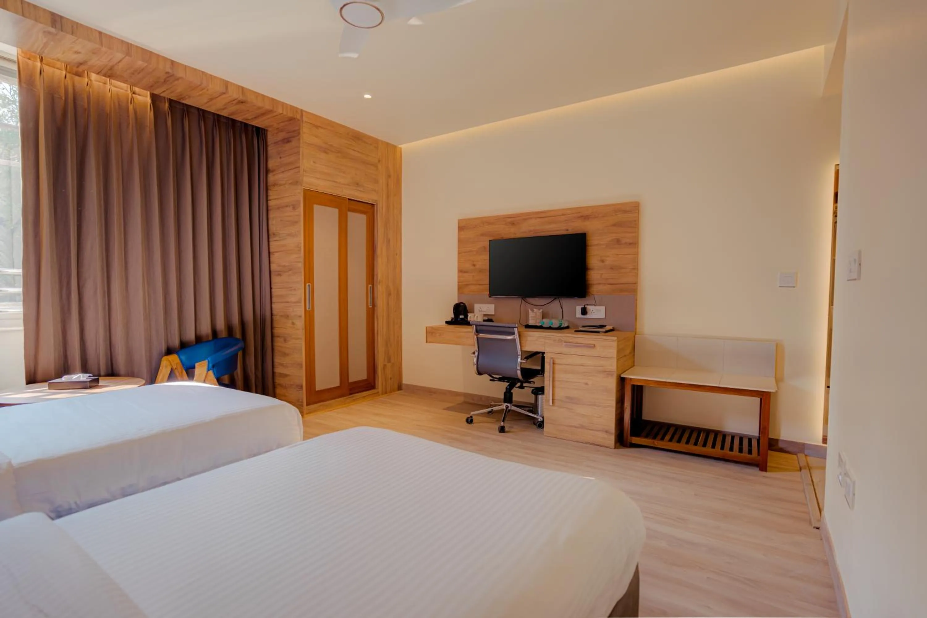 Bed in Hotel Vasundhara Palace