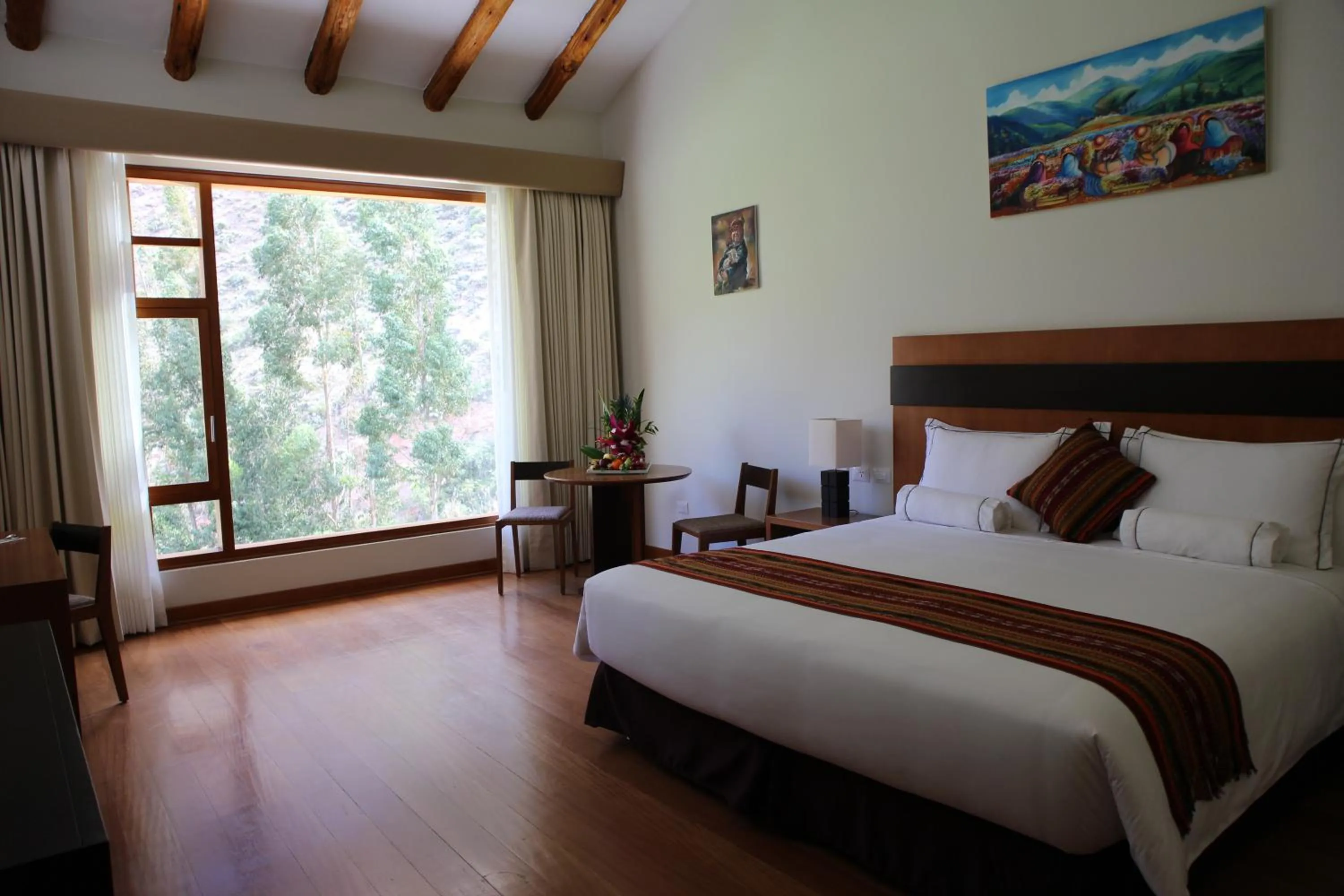 Decorative detail, Bed in Taypikala Deluxe Valle Sagrado