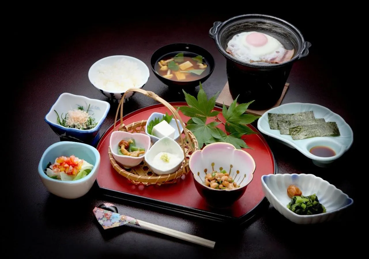 Asian breakfast in Ikaho Syusuien