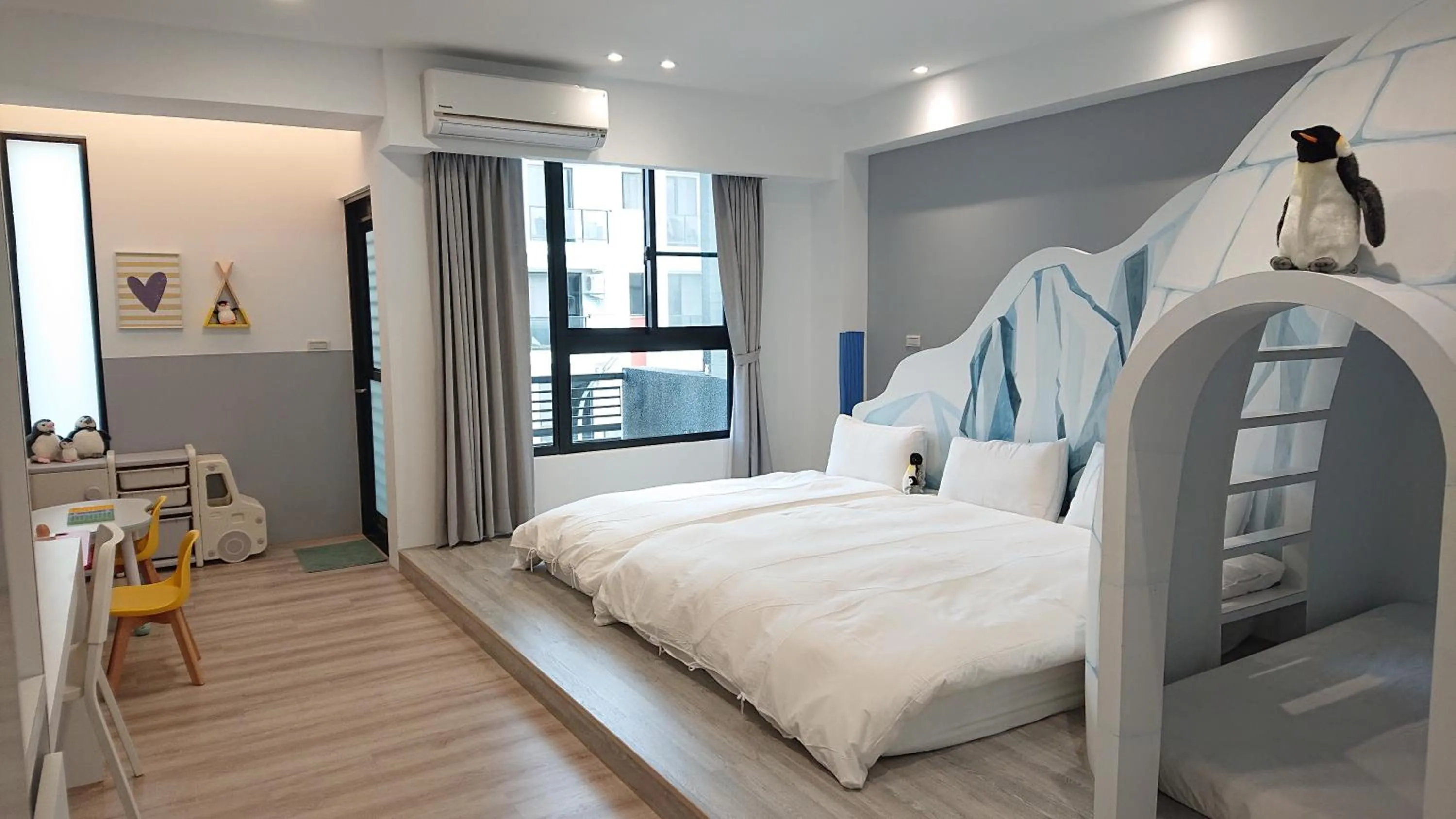 Bed in 胖蝸牛親子民宿