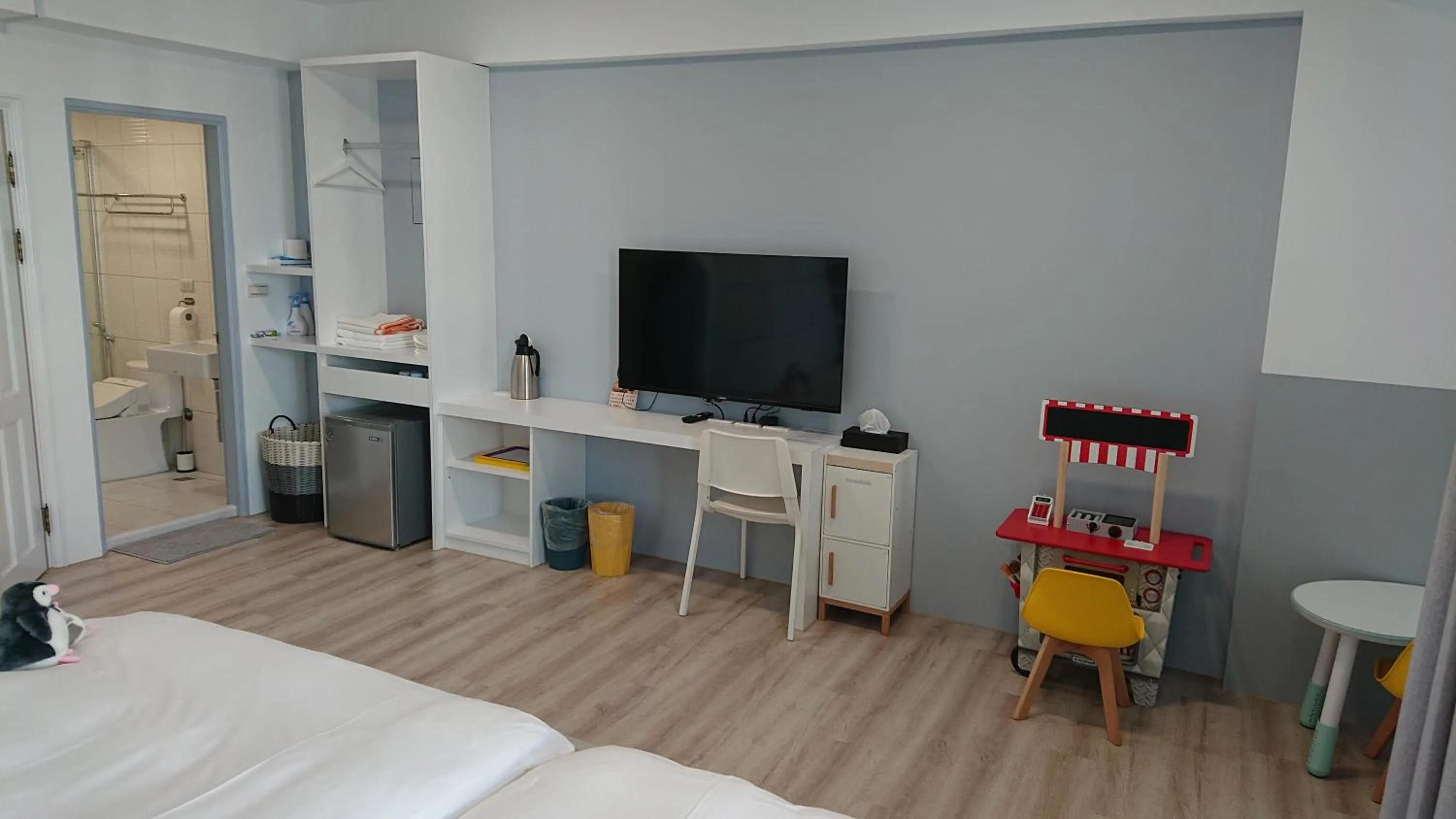 Bed in 胖蝸牛親子民宿