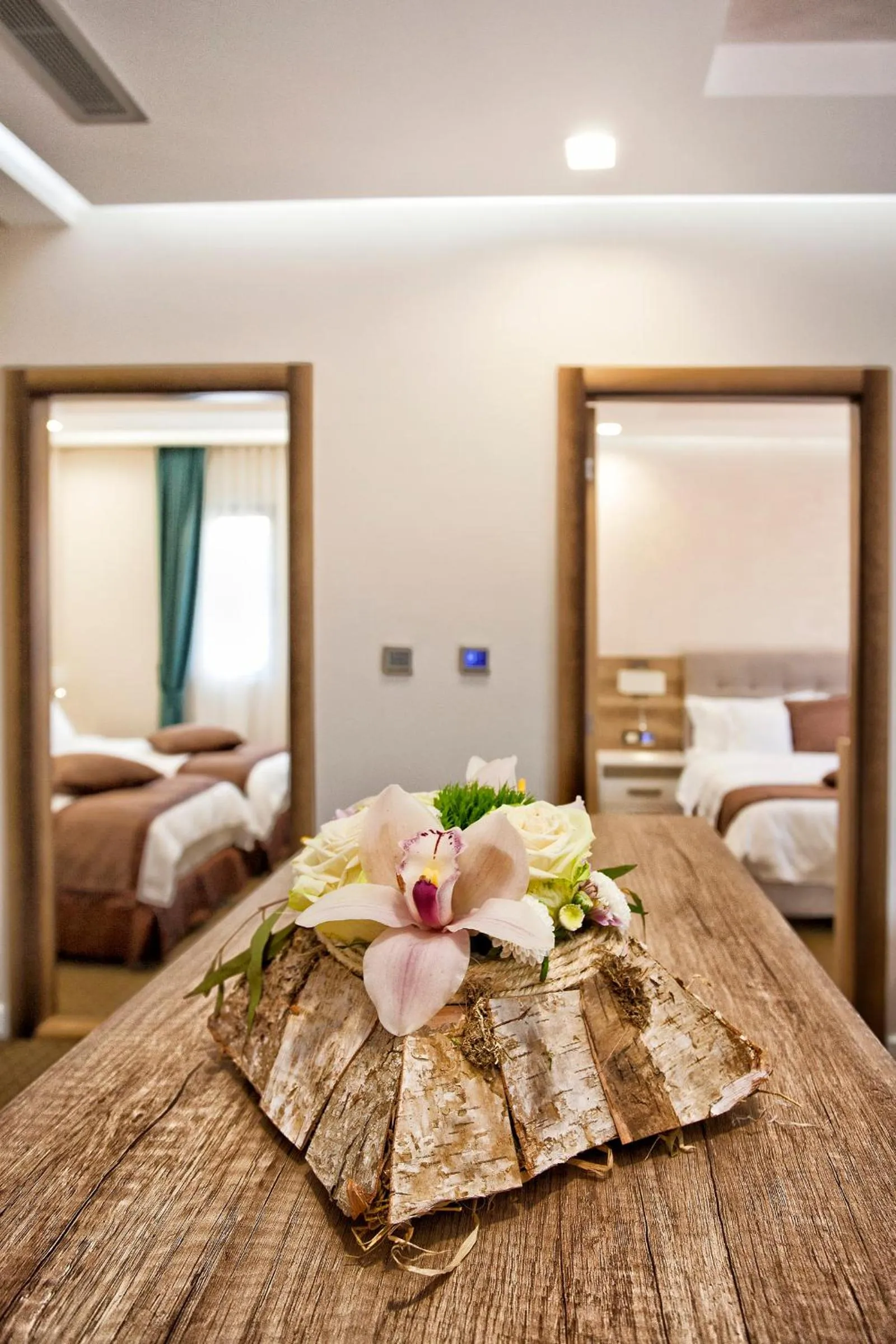 Kitchen or kitchenette, Bed in Wellness & Spa Hotel ACD