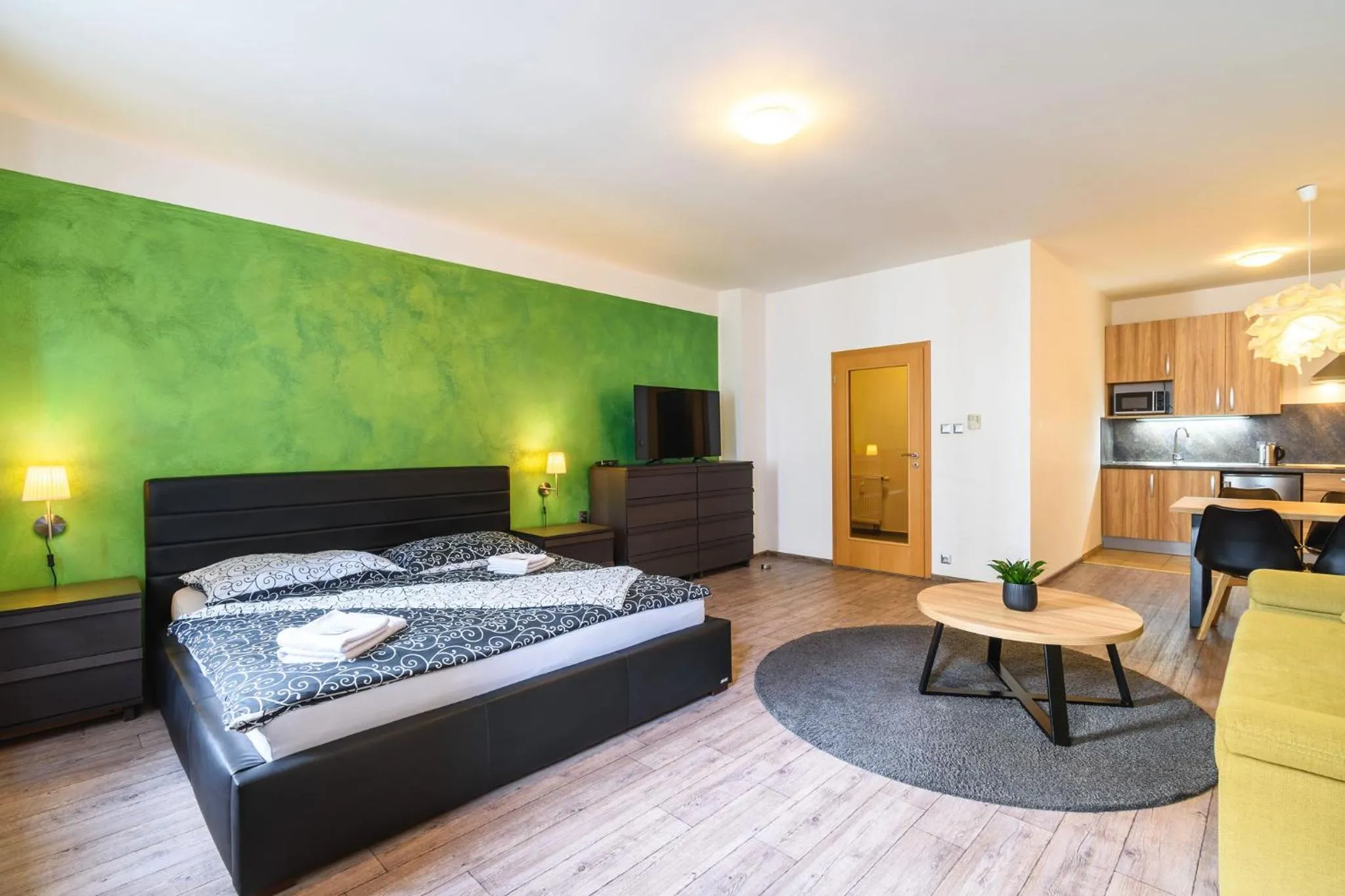 Bed in Pilsner Apartments