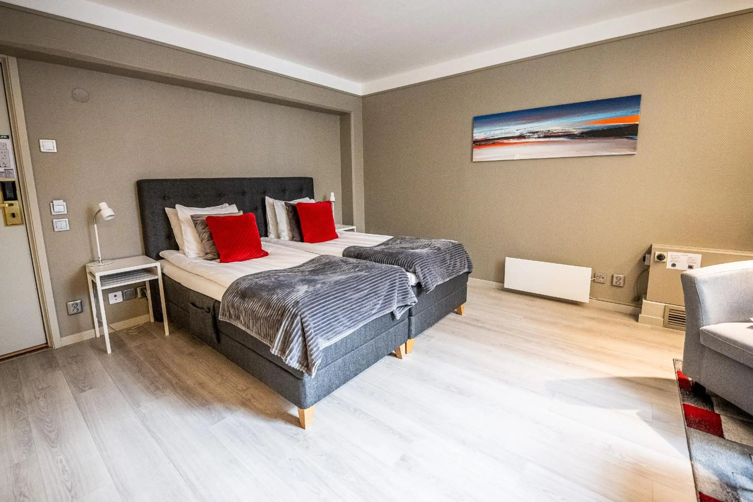 Bed in Hotel Stensson