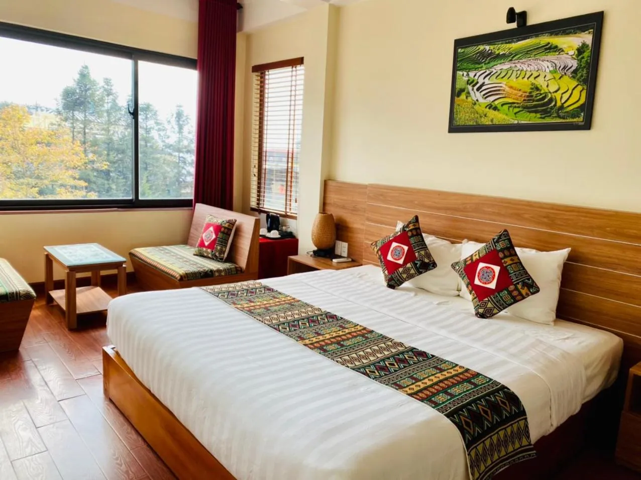 Bed in Sapa Garden Hotel