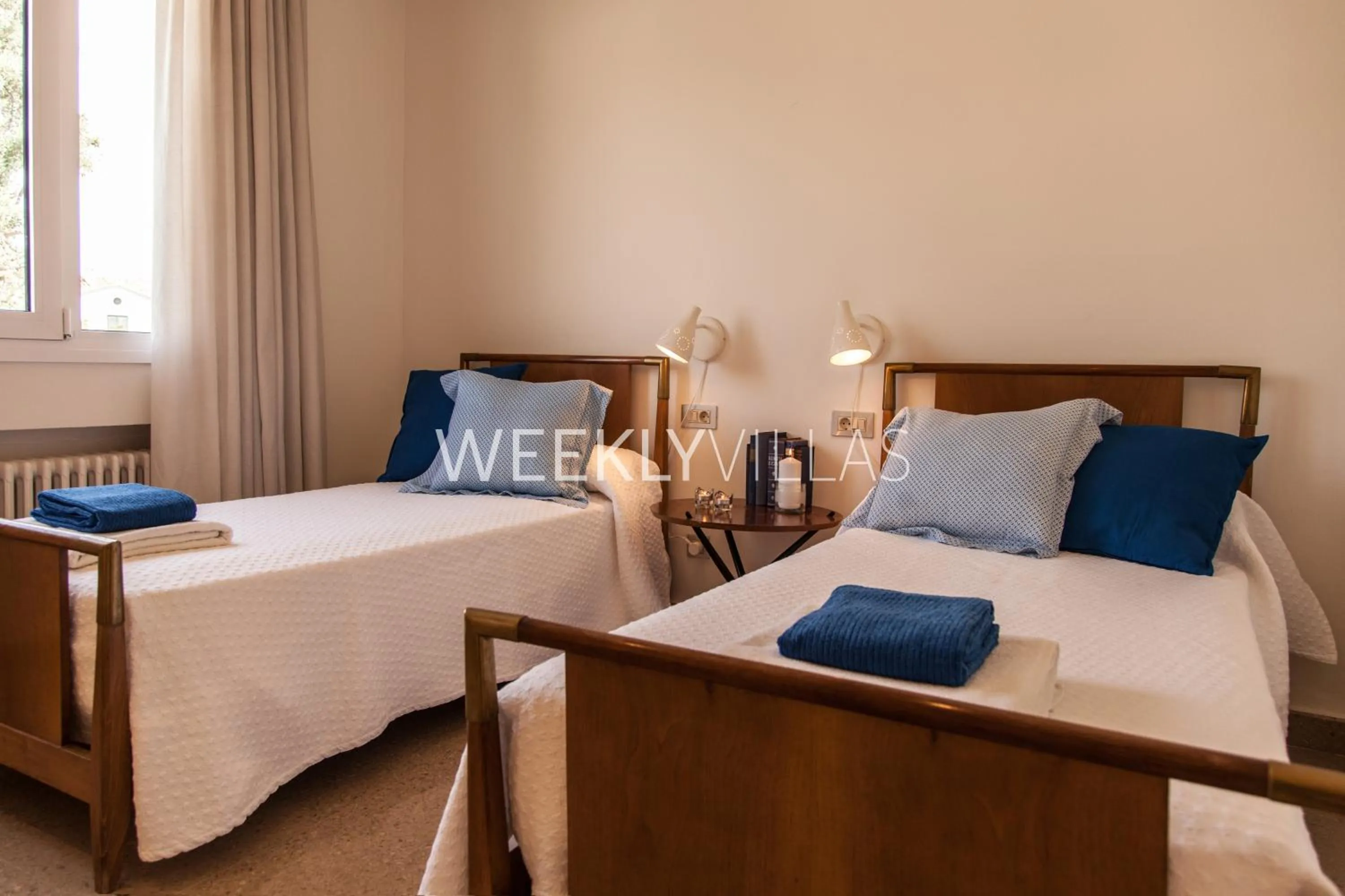 Bedroom, Bed in Villa Sitges Tupinetti Beach at 1 min walk Amaizing Garden and View Center Sitges 5 minutes walk NO NEED CAR