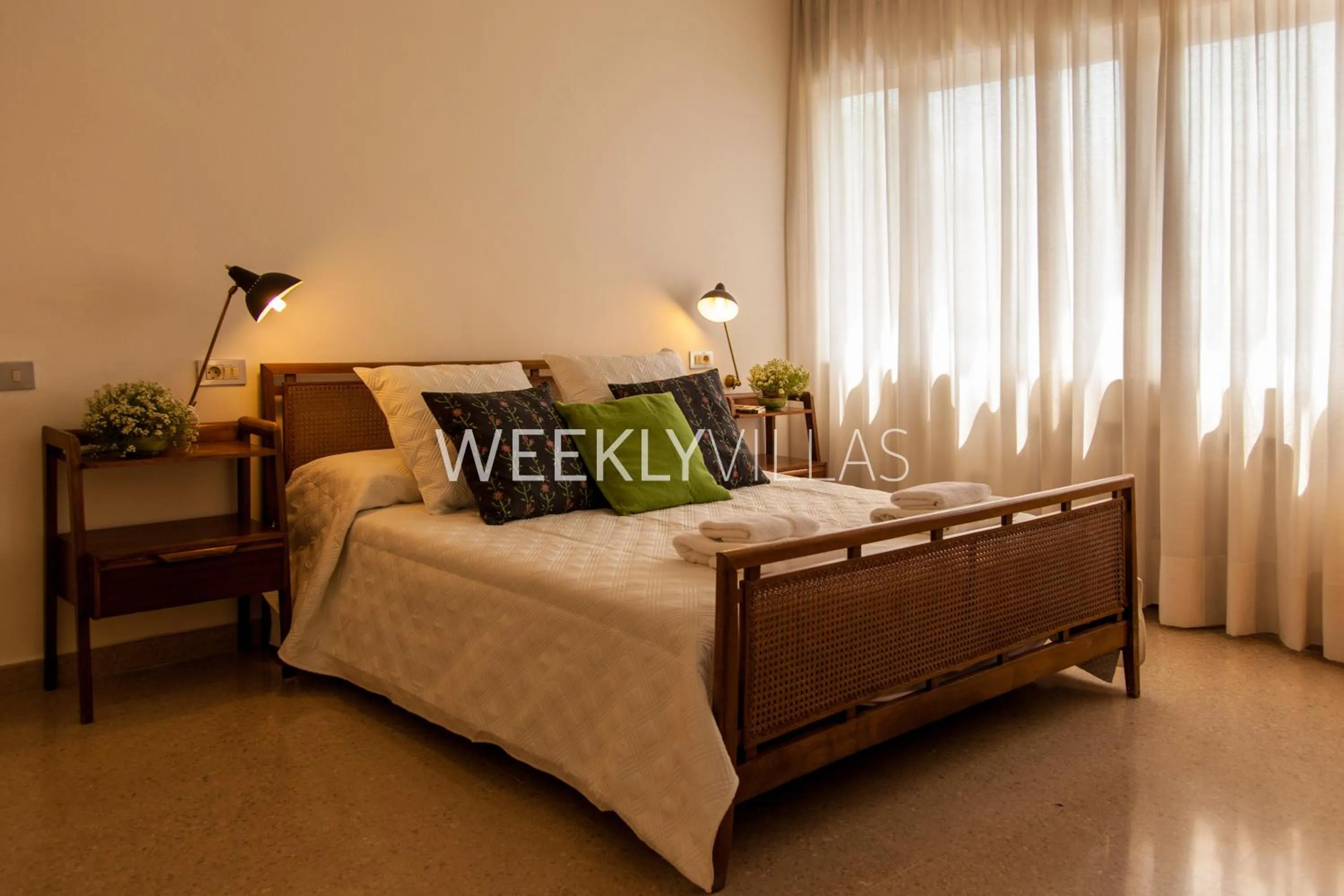 Bedroom, Bed in Villa Sitges Tupinetti Beach at 1 min walk Amaizing Garden and View Center Sitges 5 minutes walk NO NEED CAR