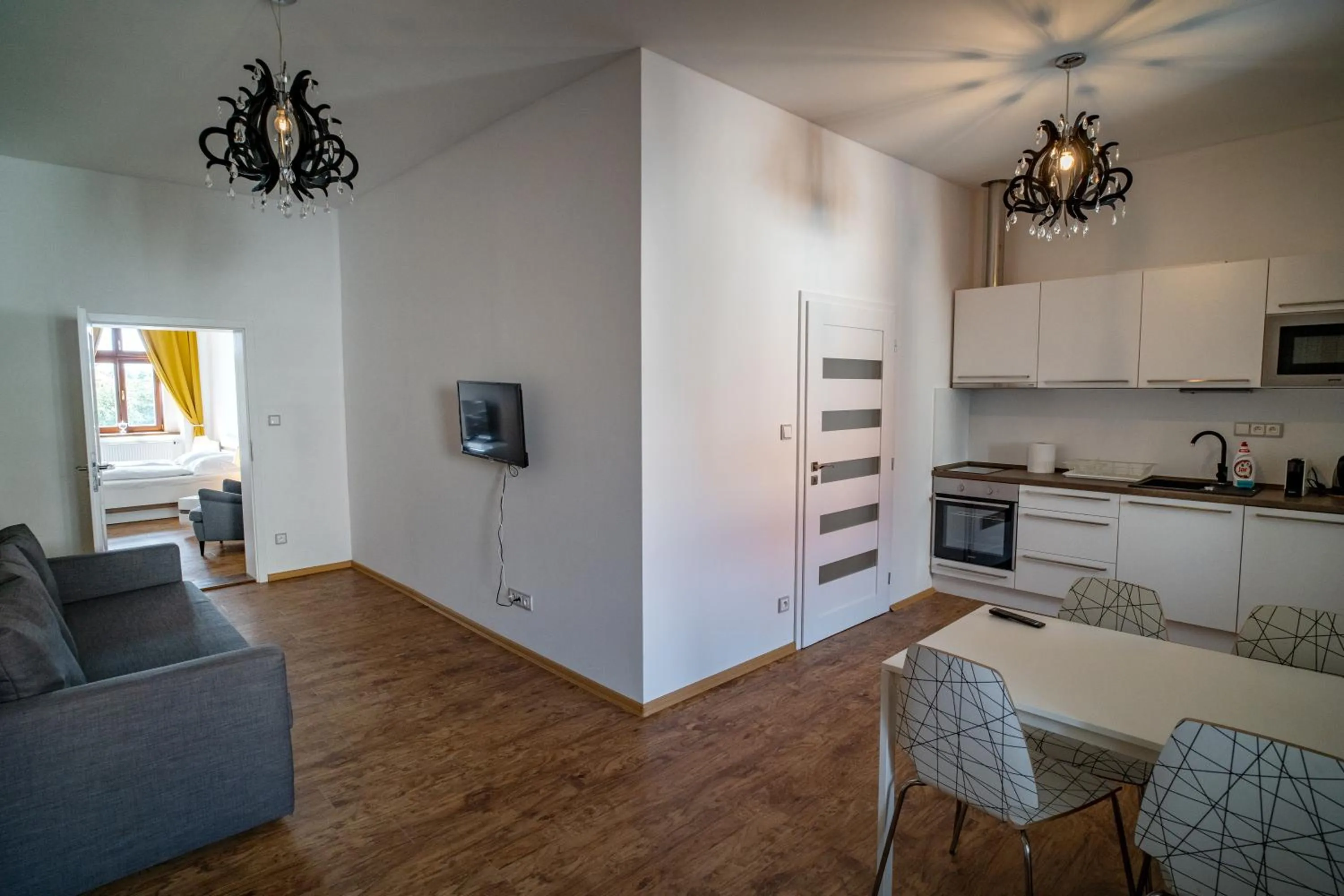 Kitchen or kitchenette in Apartmany Pisek