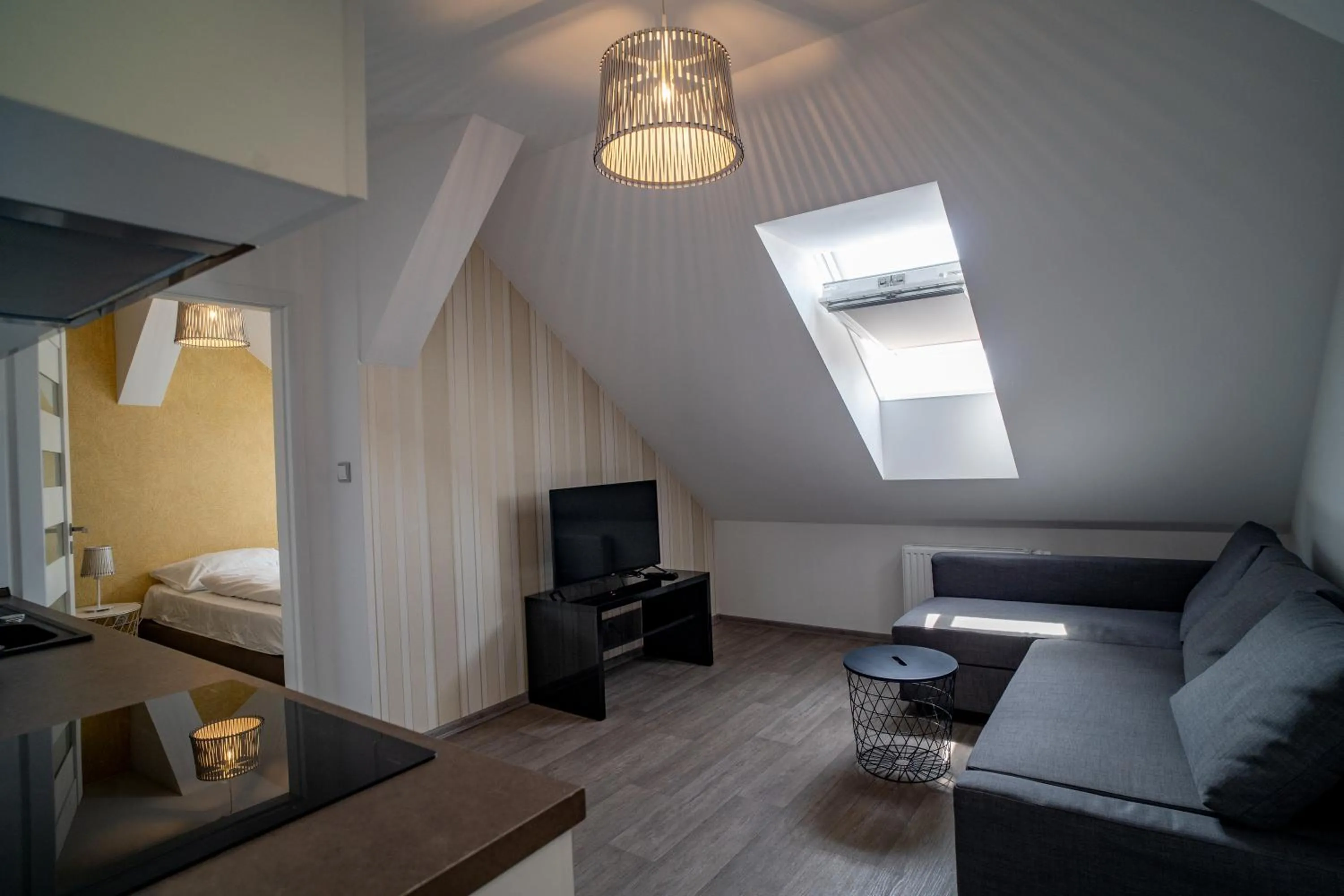 Living room, Bed in Apartmany Pisek