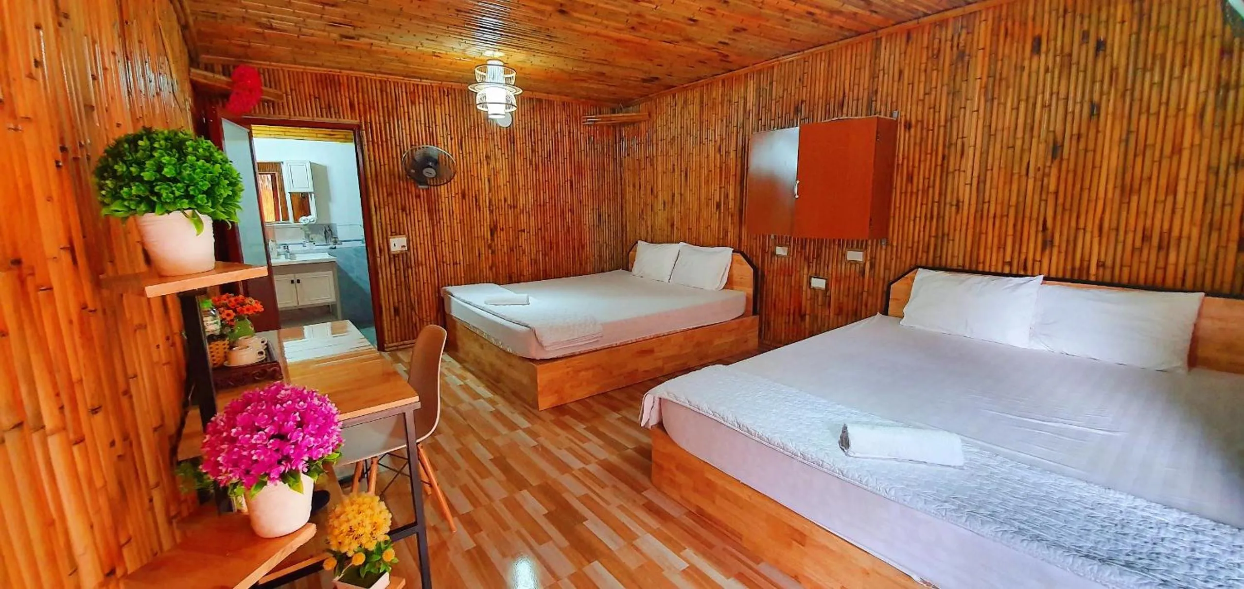 Bed in Quoc Khanh Bamboo Homestay