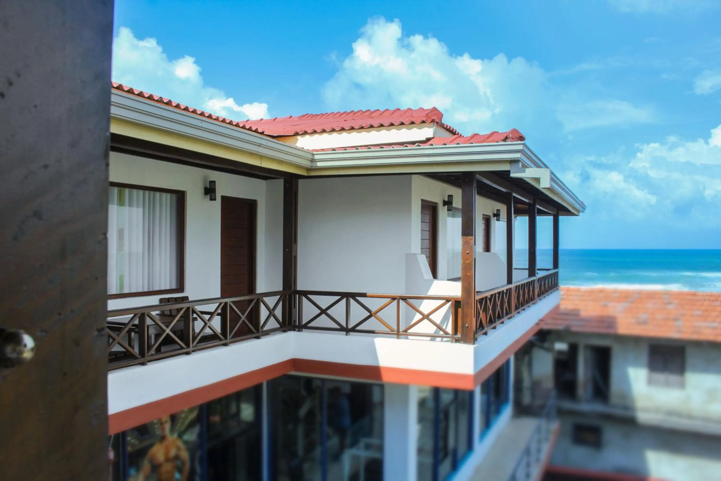 Balcony/Terrace in Cozy Sea view Inn