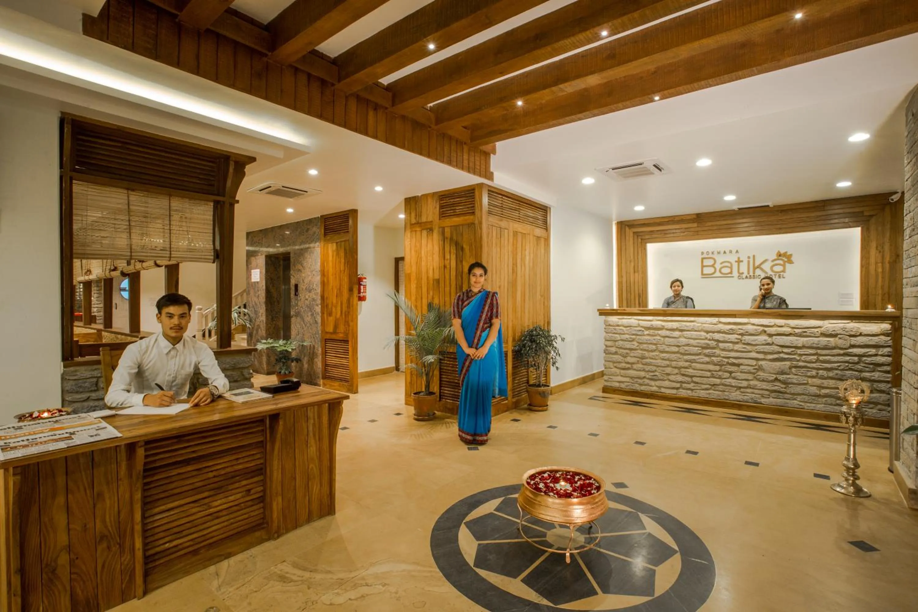 Lobby or reception in Pokhara Batika