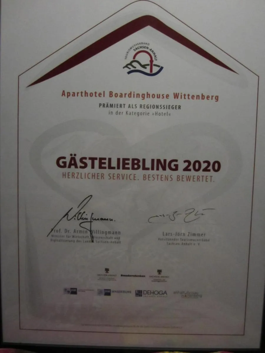 Certificate/Award in Boardinghouse Wittenberg