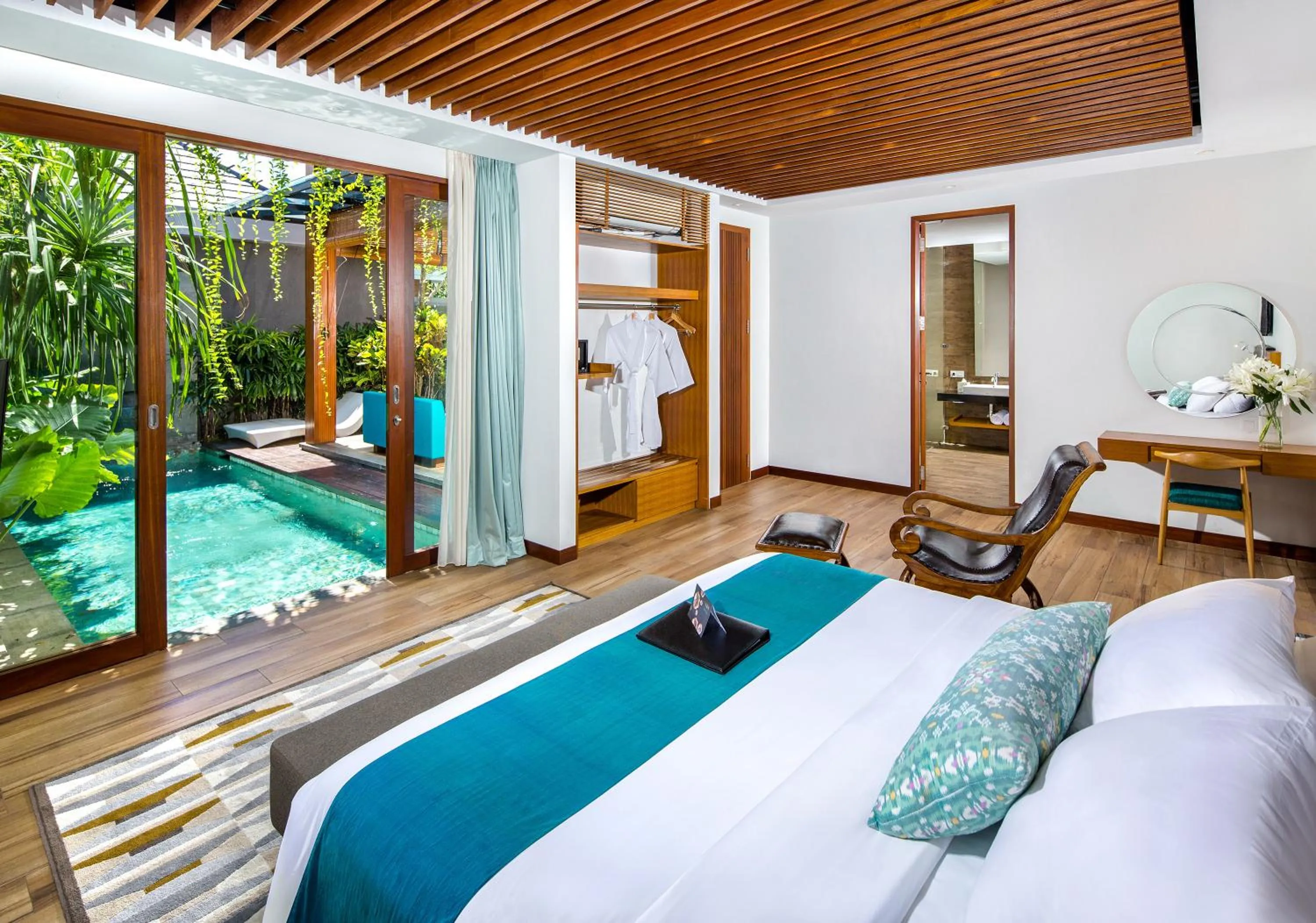 Pool view, Bed in S18 Bali Villas