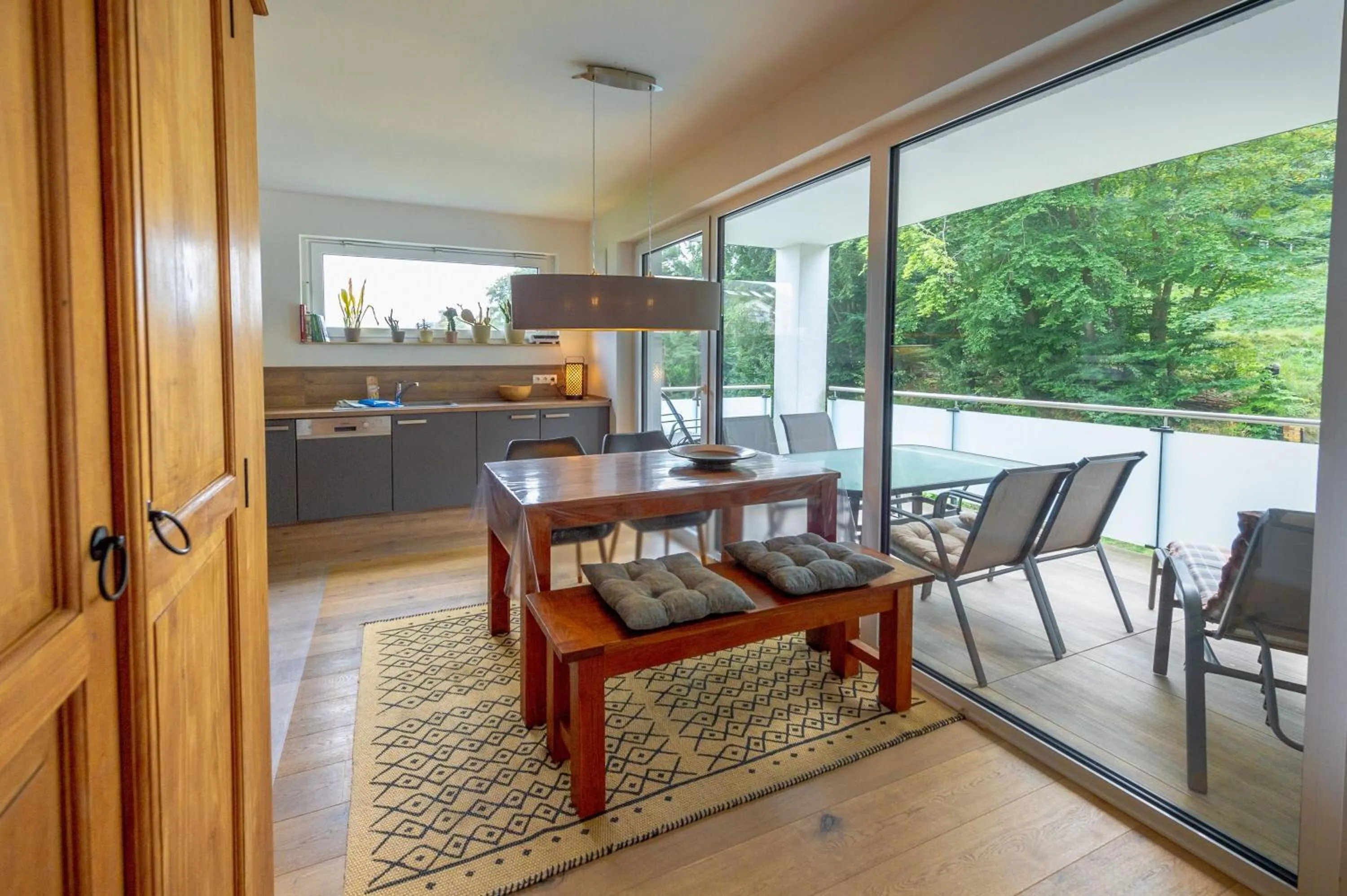 Balcony/Terrace in Haus Jasmund in Sellin - WG02 mit Kamin, Sauna, Whirlwanne, Terrasse