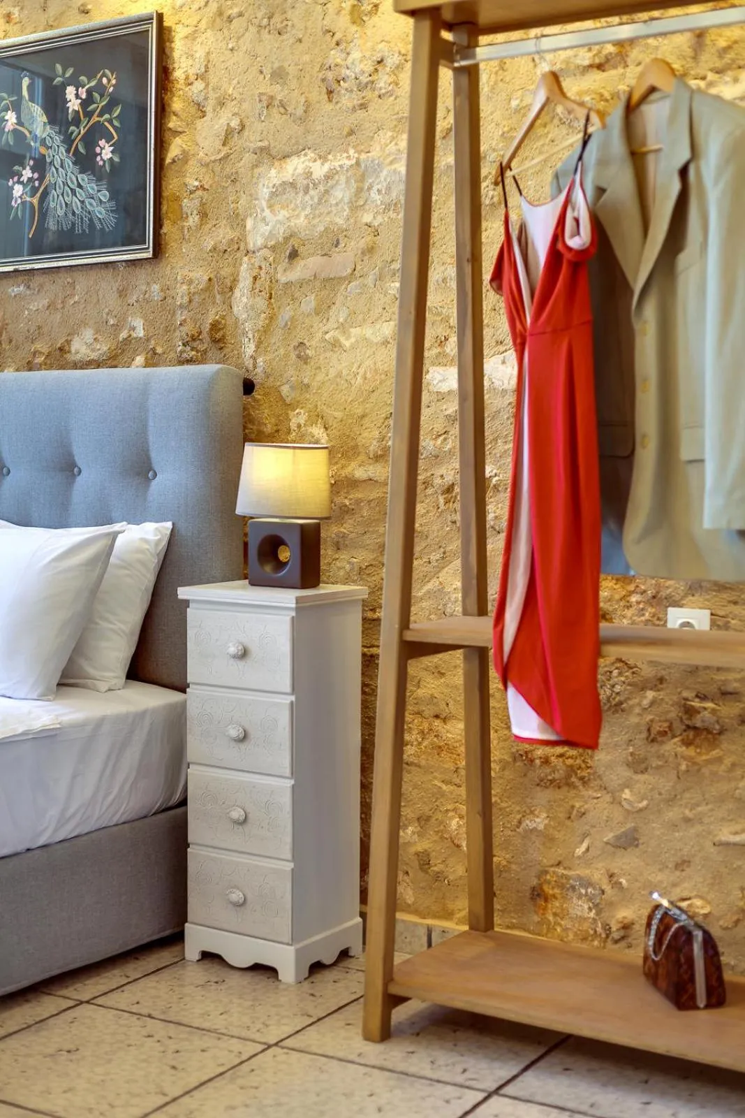 Bed in Hamam Suites Portou