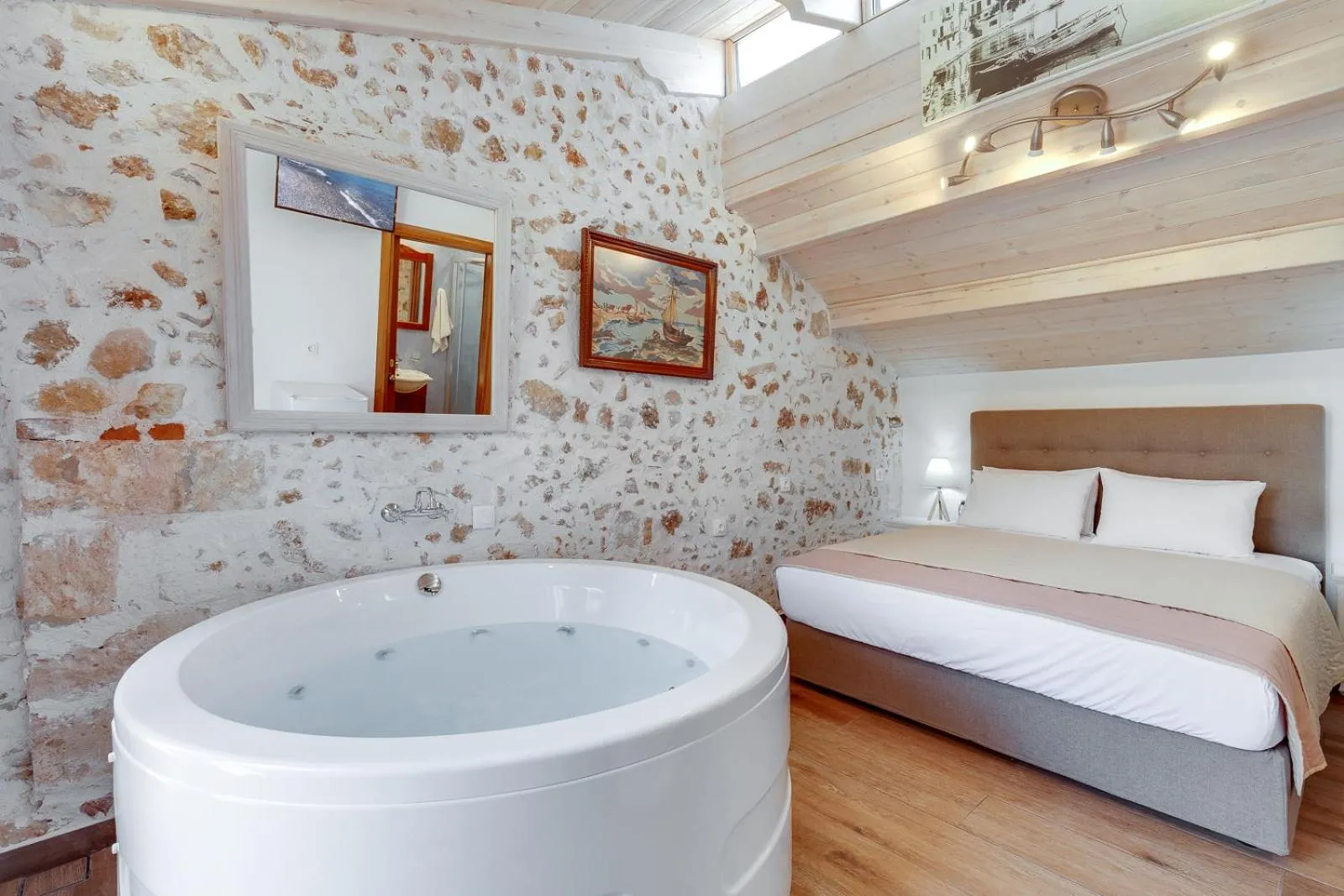 Bed in Hamam Suites Portou