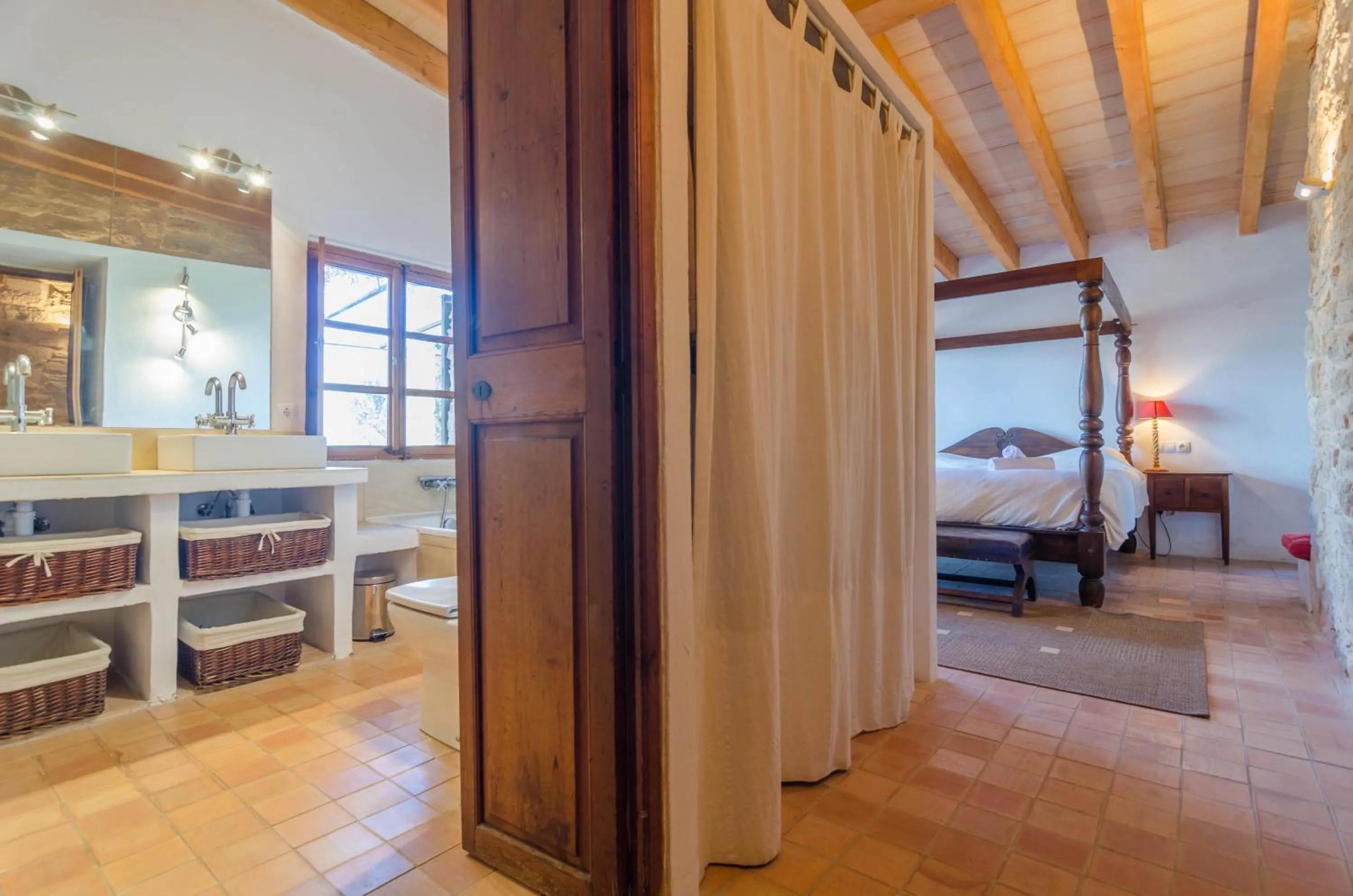 Bedroom, Bed in Villa Es Molí­ Des Trenc