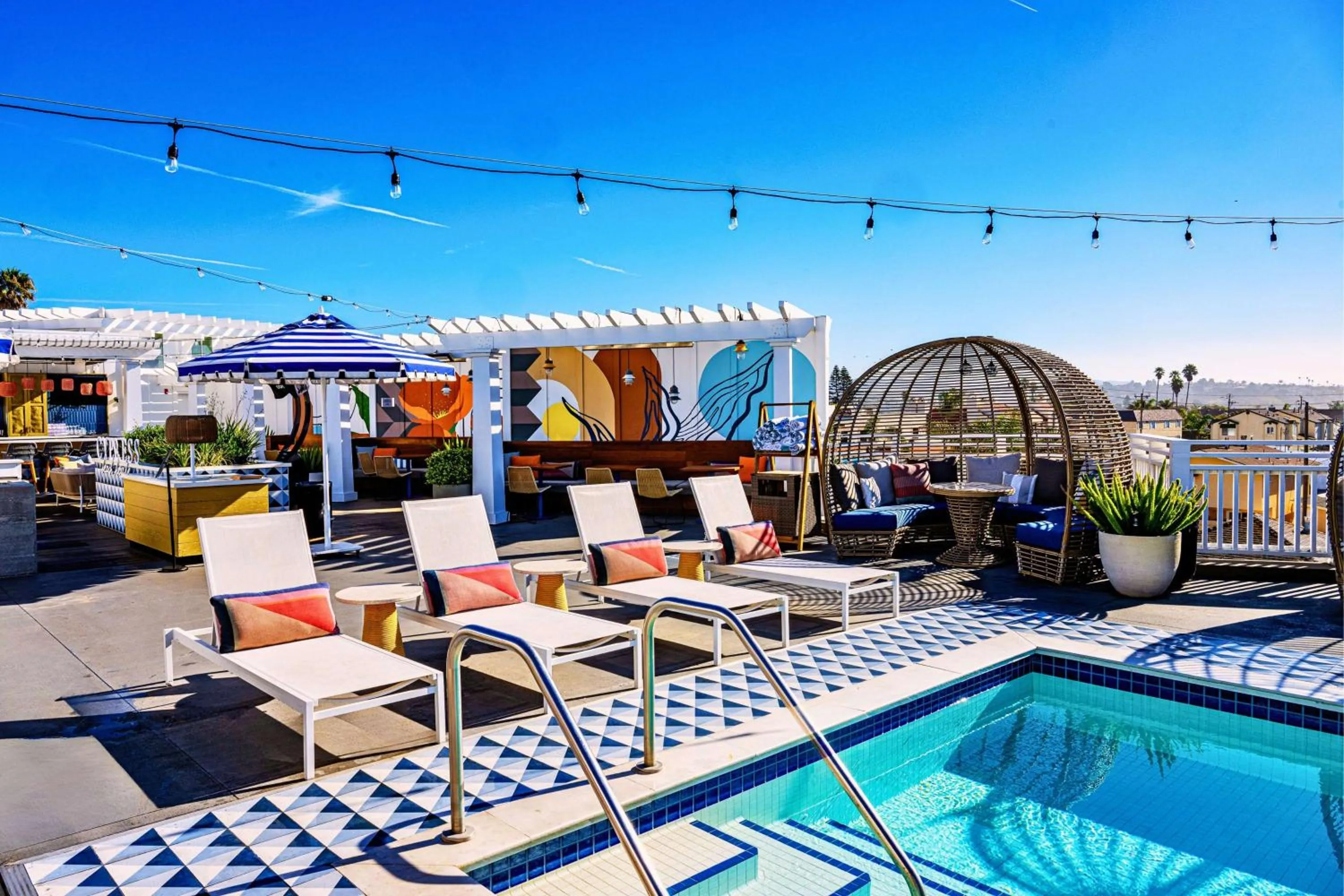 Pool view in Inn at the Pier Pismo Beach, Curio Collection by Hilton