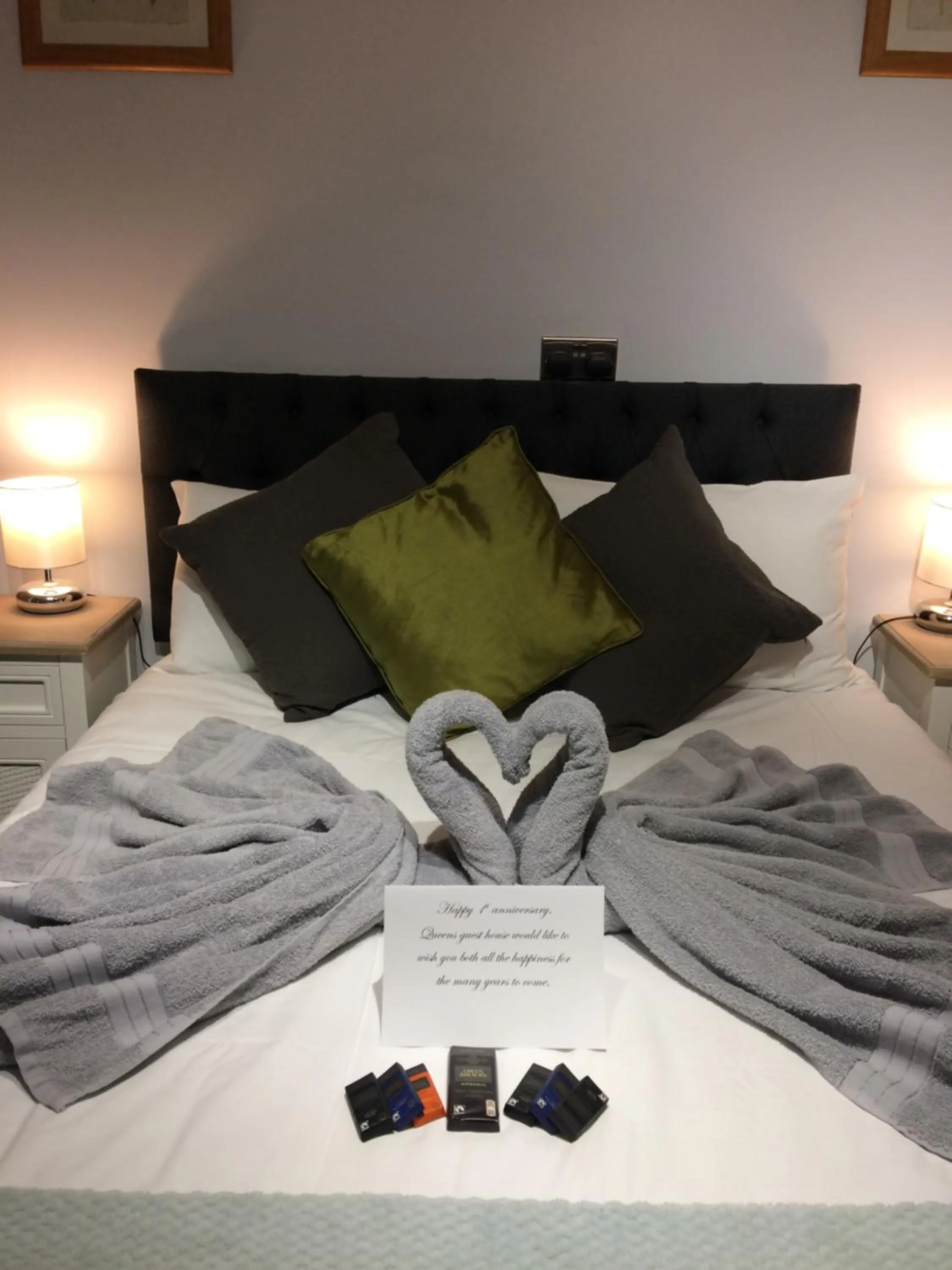 Decorative detail, Bed in Queens Guesthouse Manchester