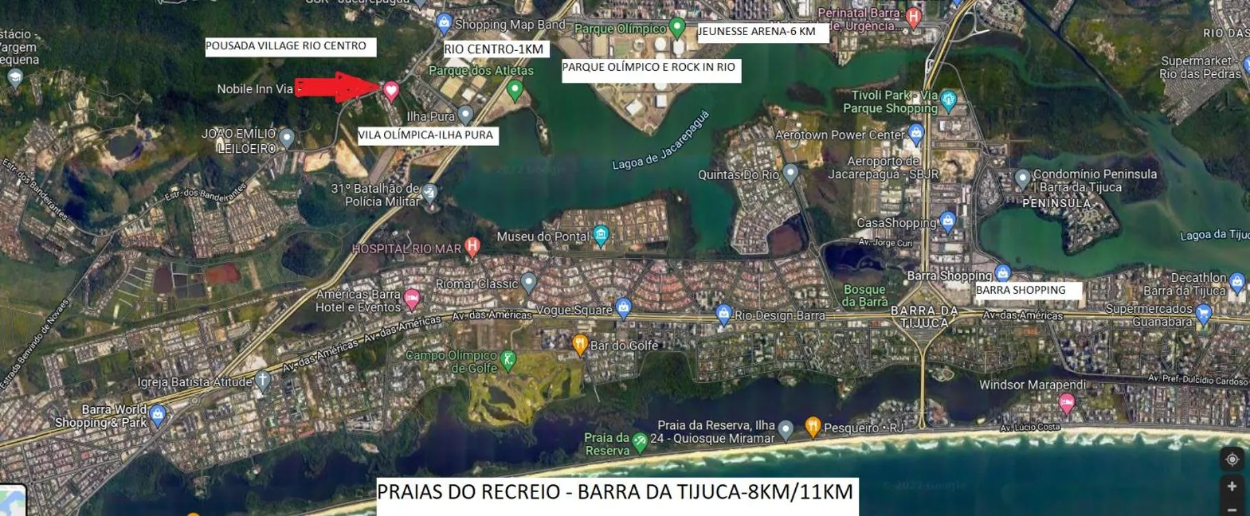 Nearby landmark in Pousada Village Rio Centro