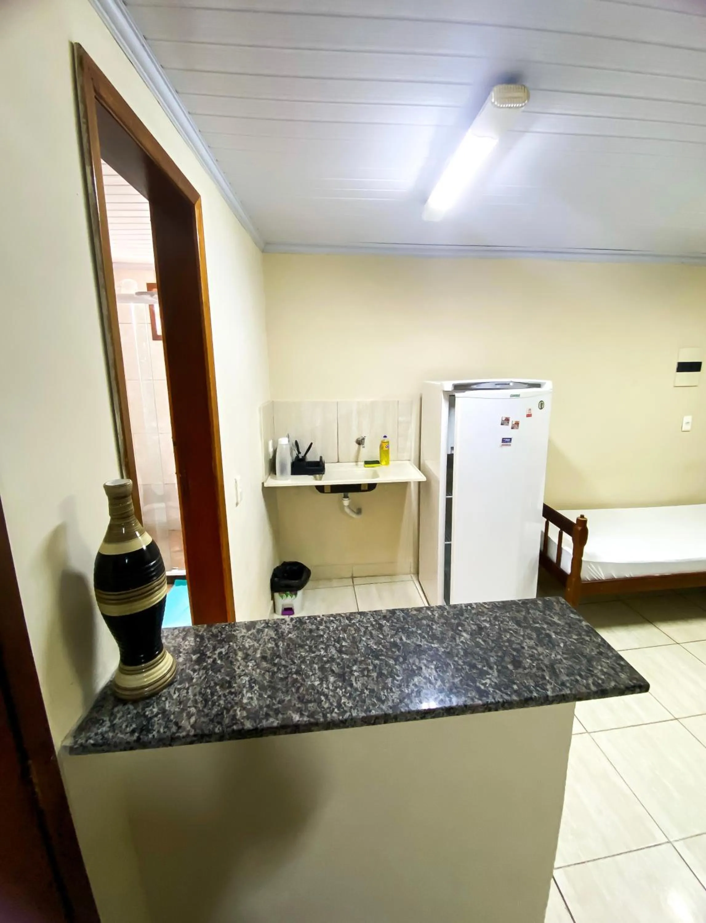 Kitchen or kitchenette in Pousada Village Rio Centro