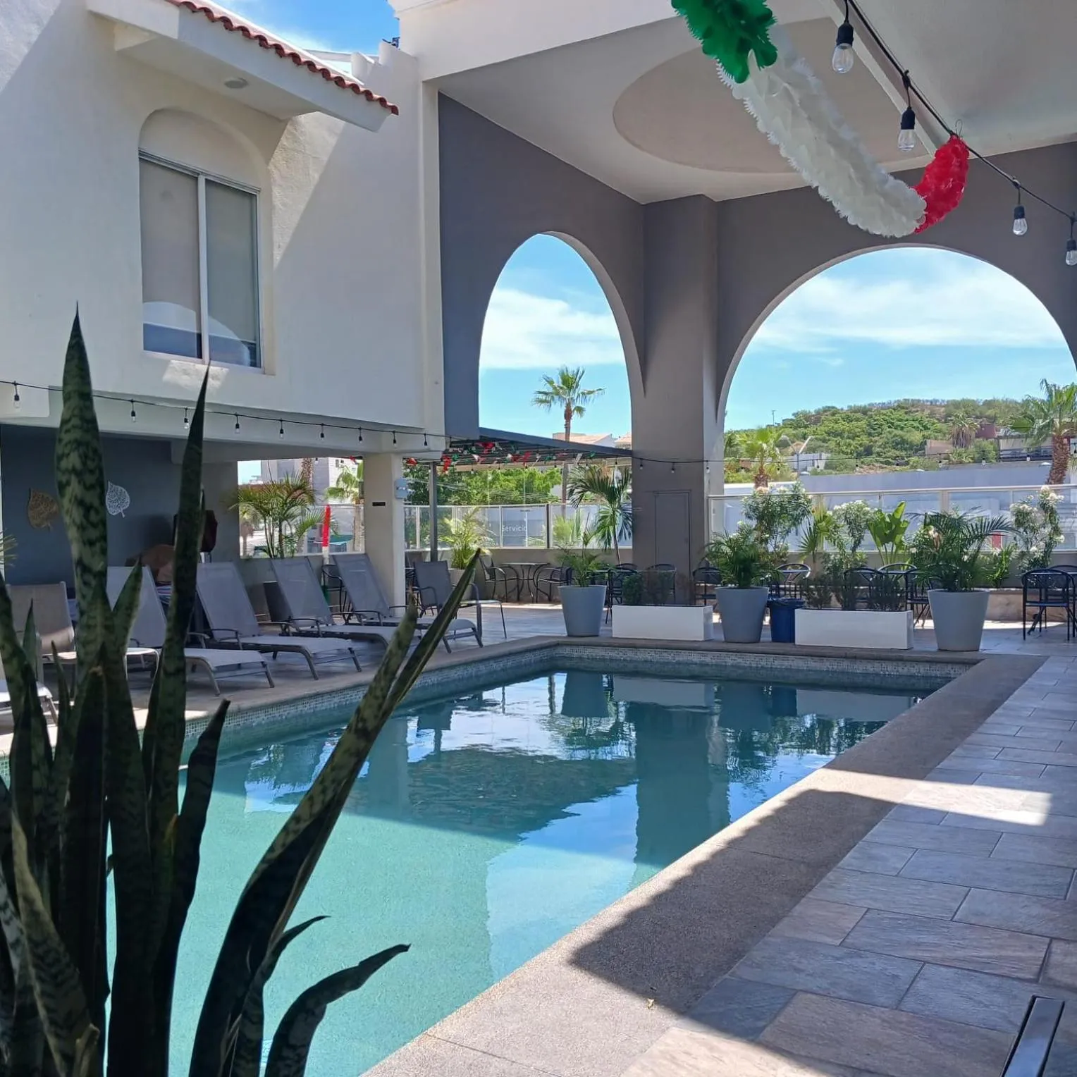Pool view in Suites Las Palmas