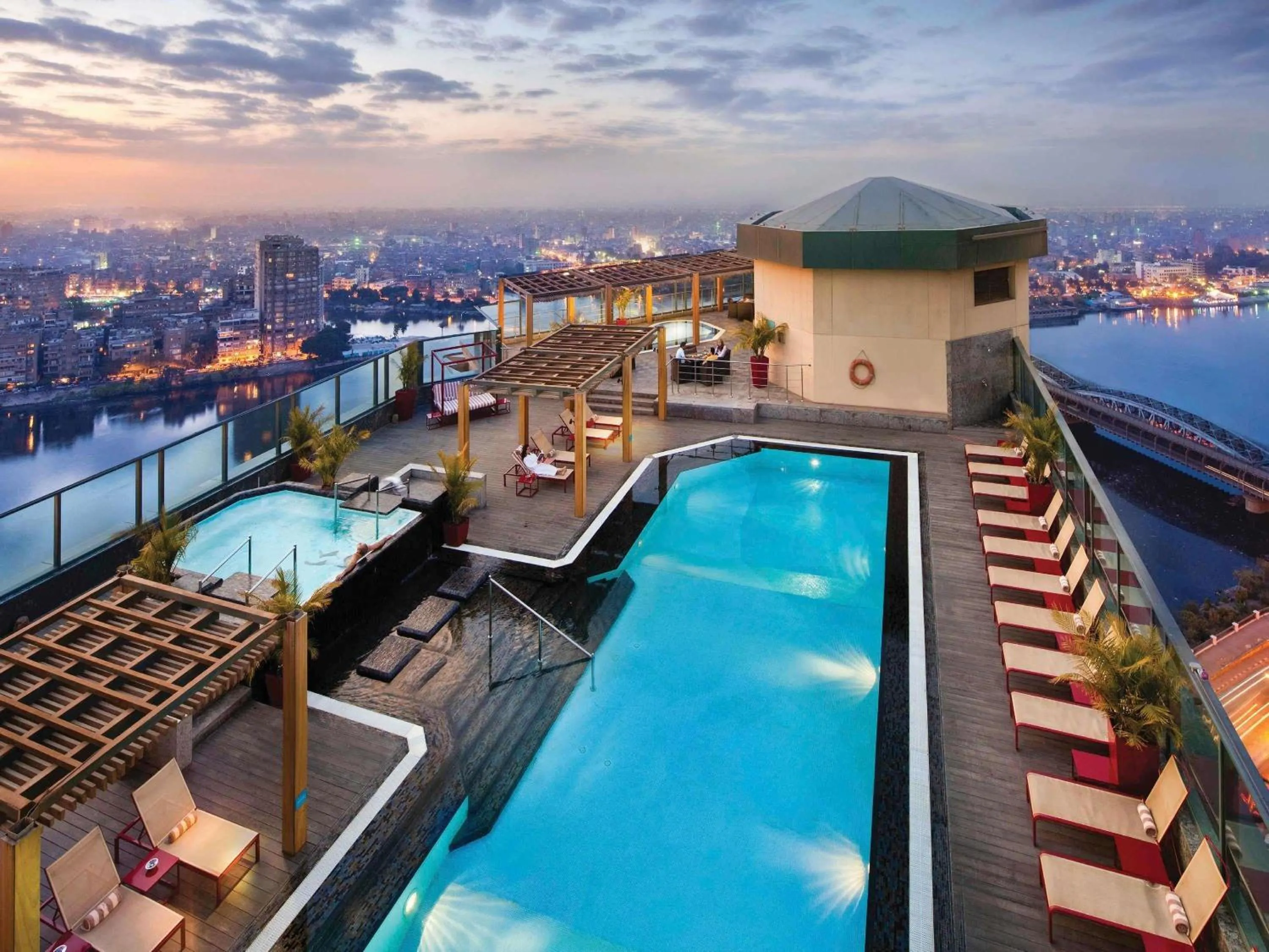 Pool view in Fairmont Nile City