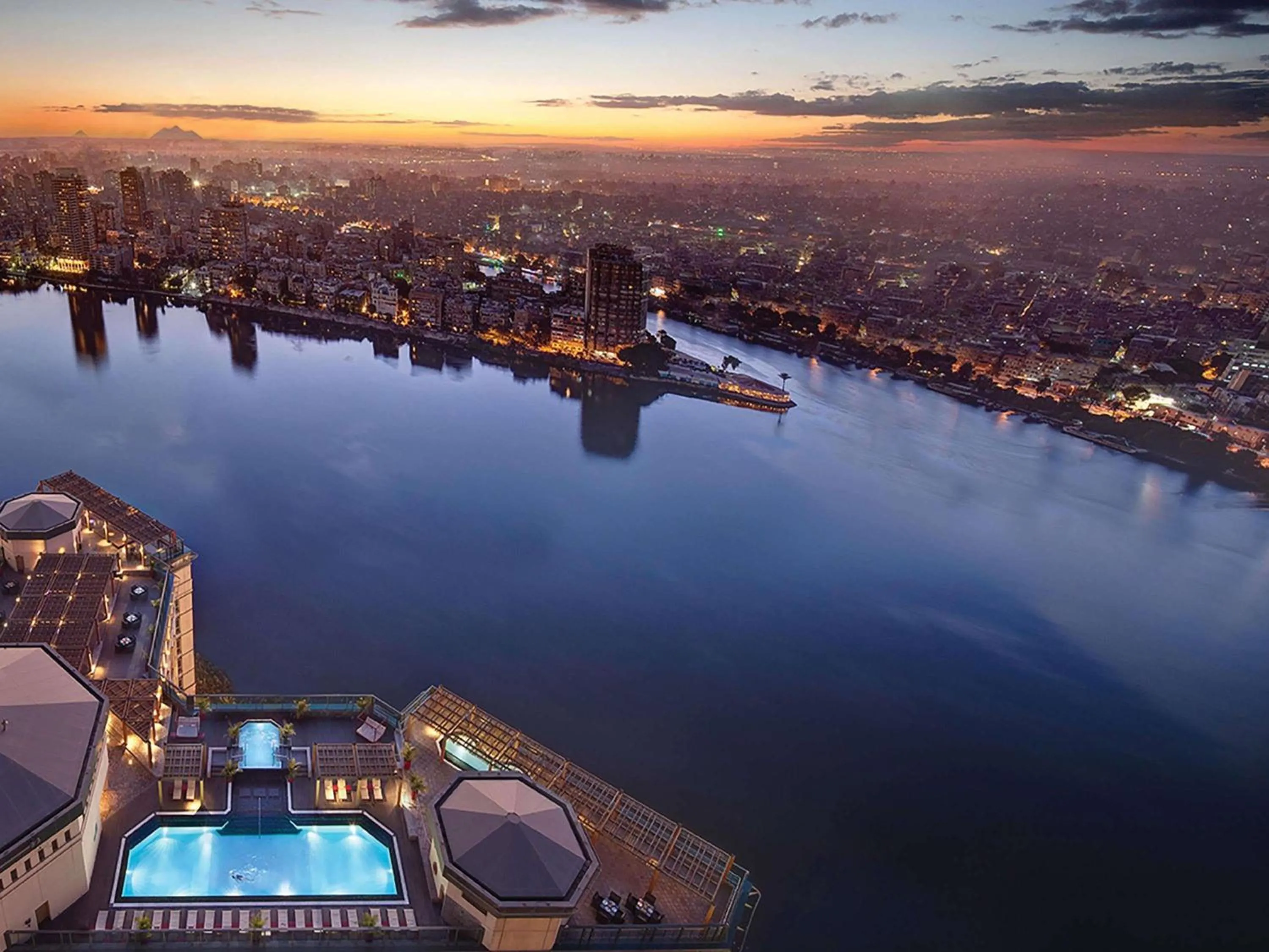 Pool view in Fairmont Nile City