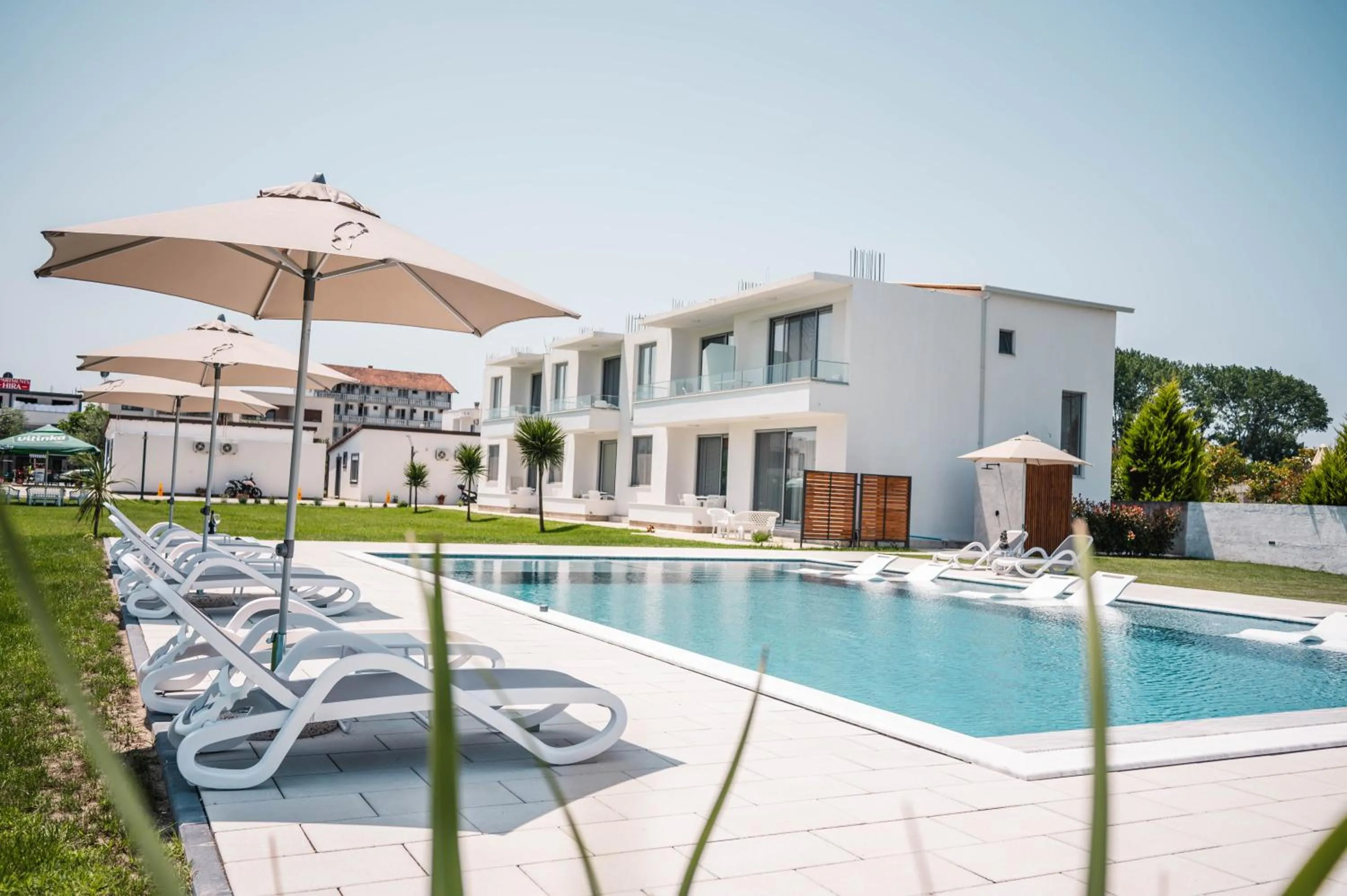 Pool view in Apartments Antique