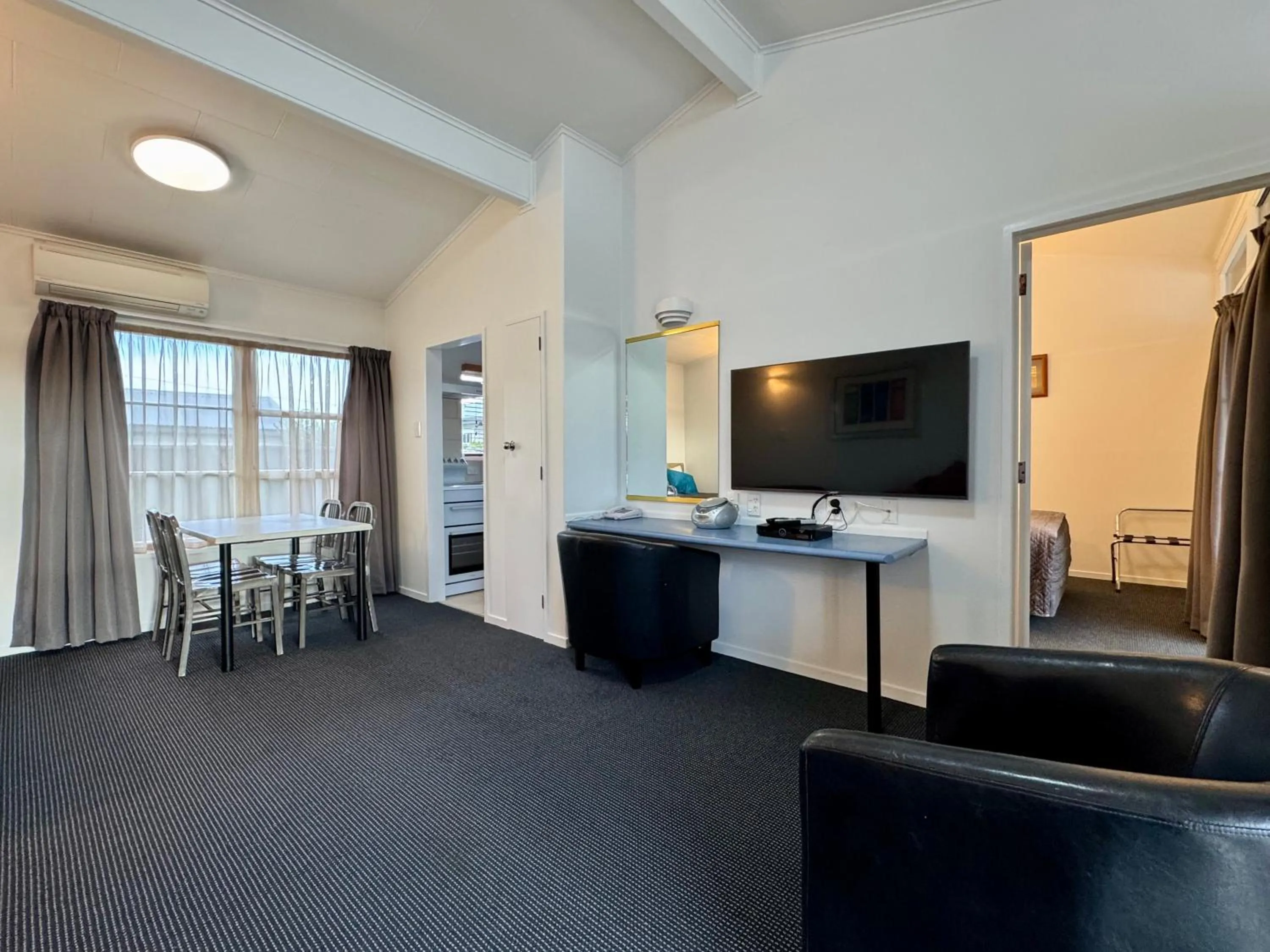 Living room in Teal Motor Lodge