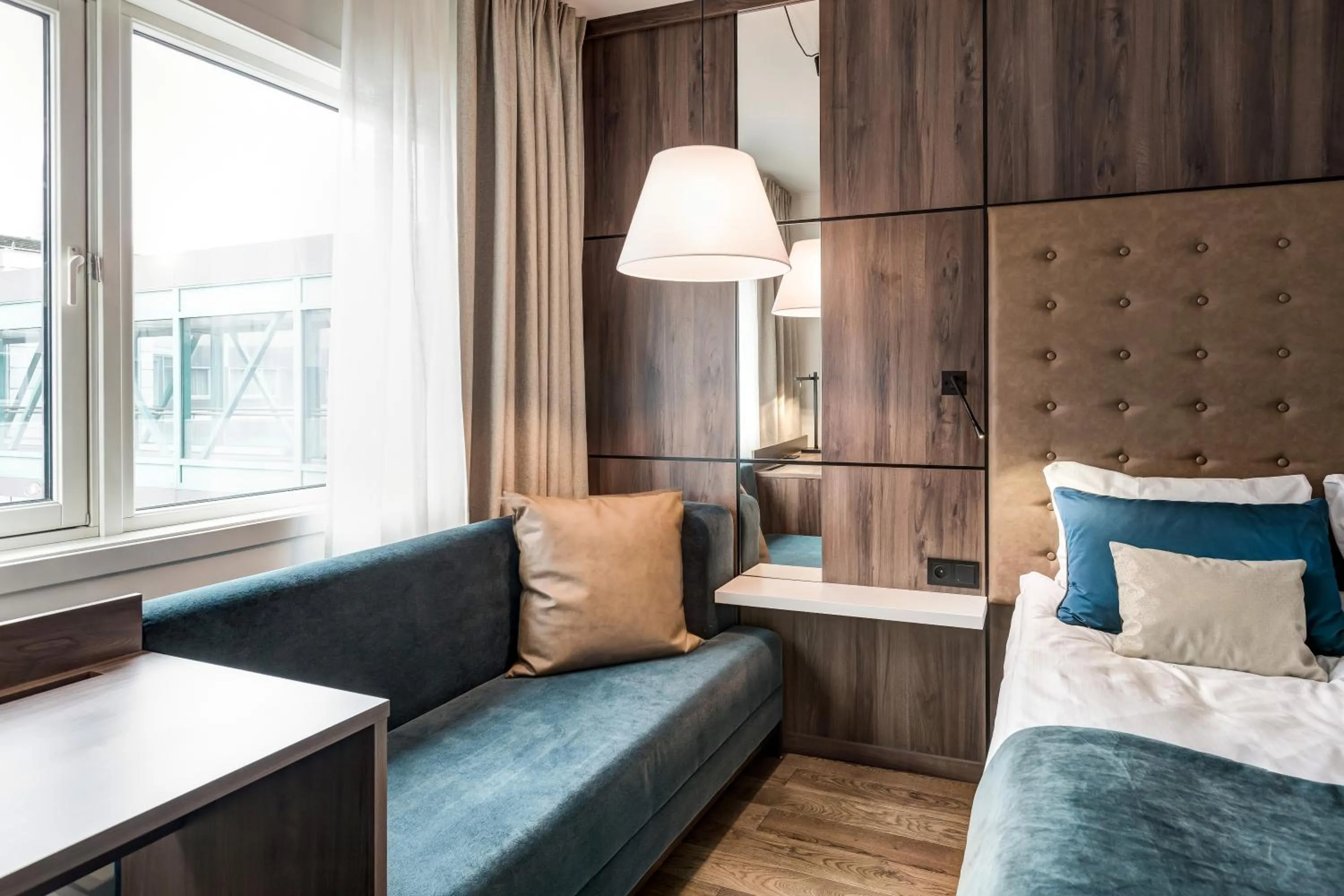 Seating area, Bed in Quality Airport Hotel Gardermoen