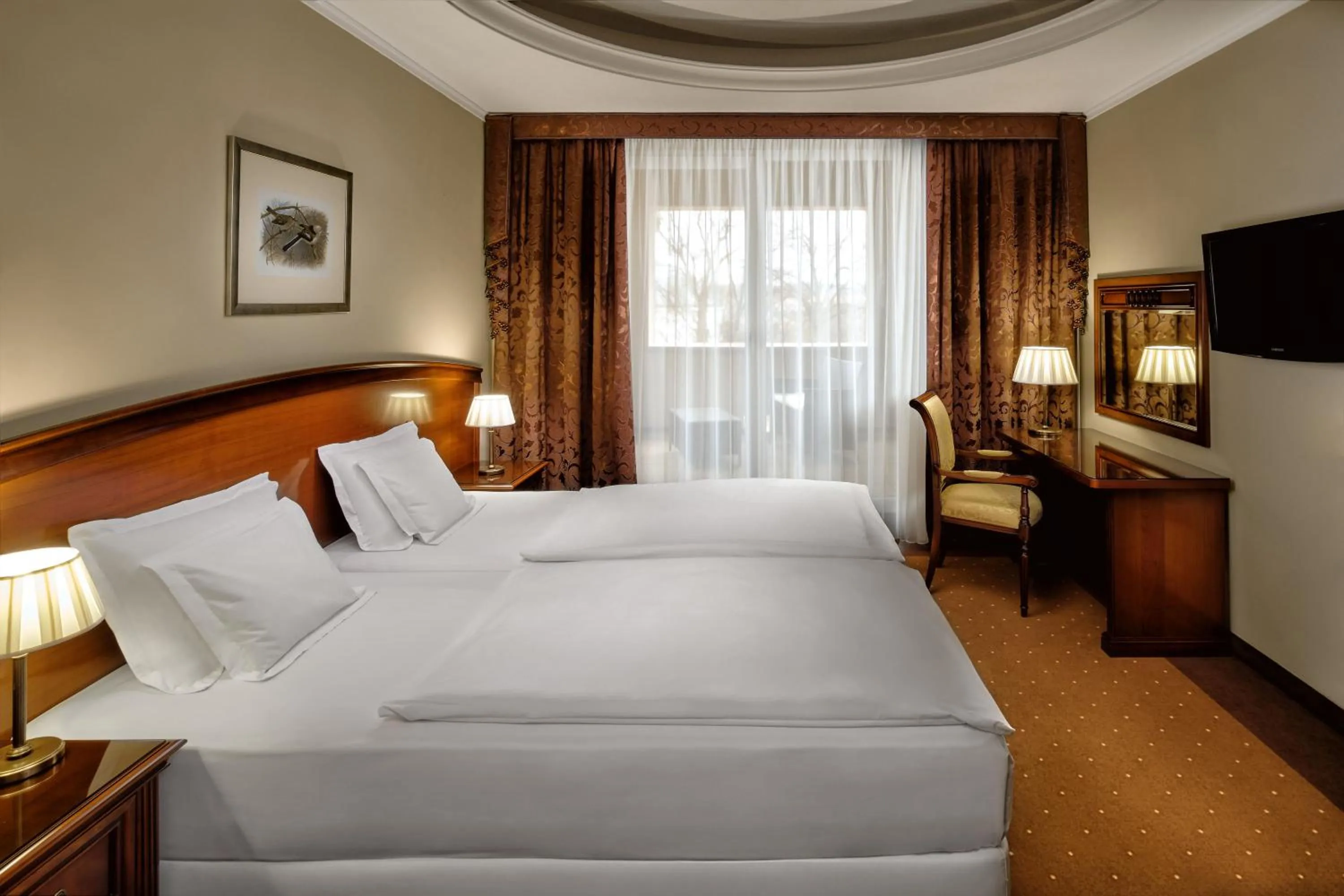 View (from property/room), Bed in La Contessa Castle Hotel