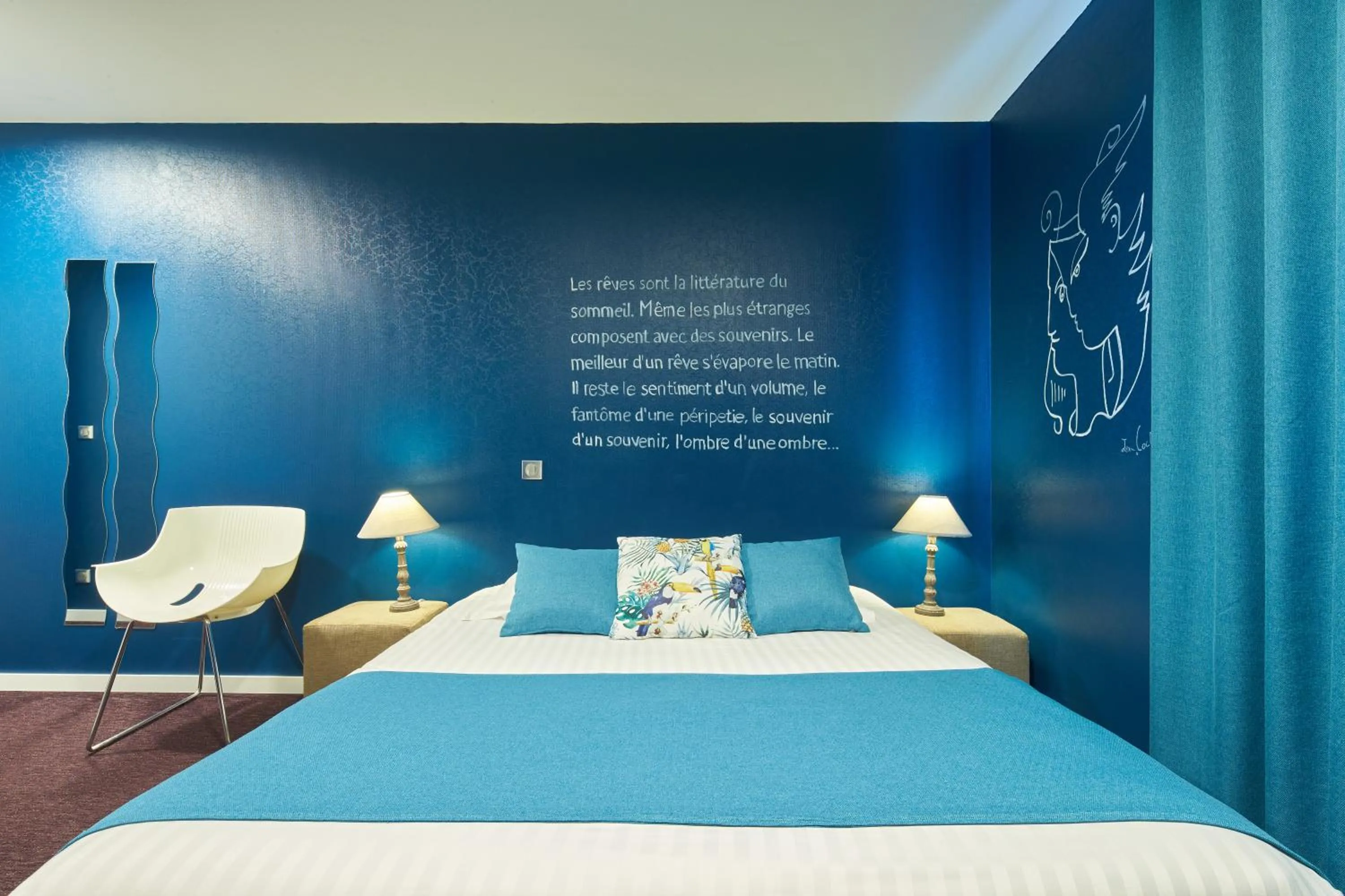 Bed in Hôtel Restaurant Au Cygne