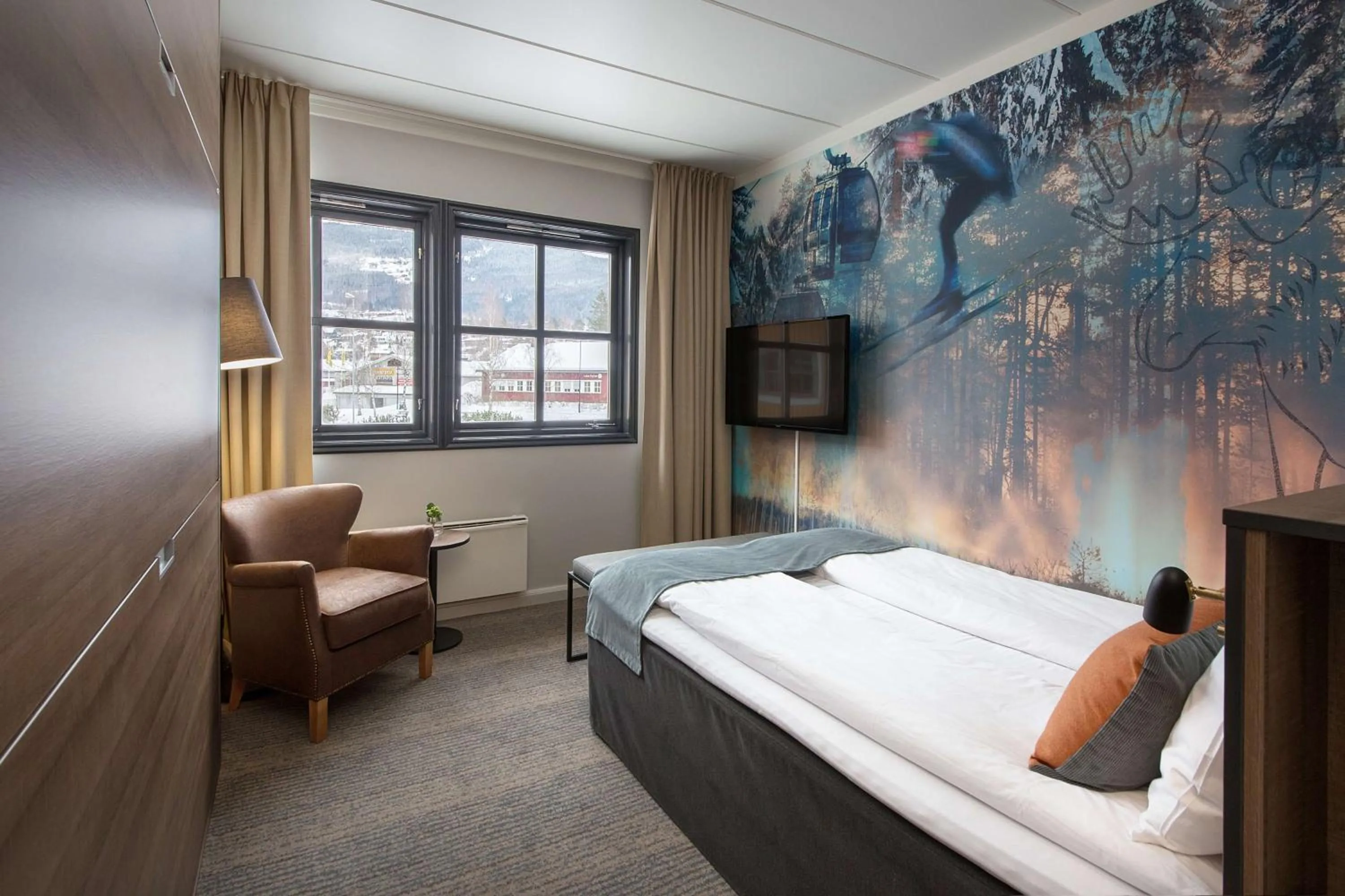 Bedroom, Bed in Scandic Hafjell