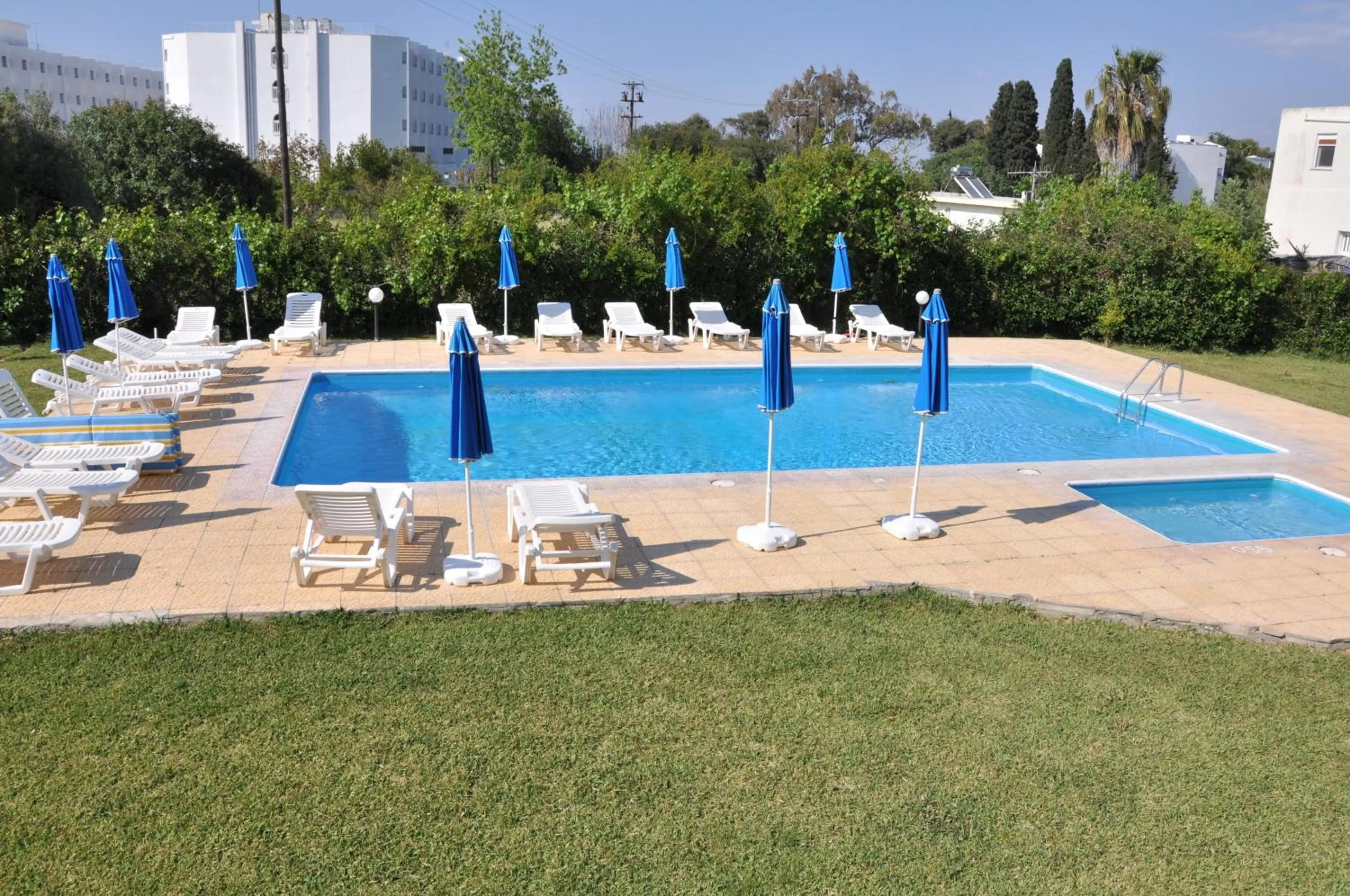 Pool view in Angelos Studios