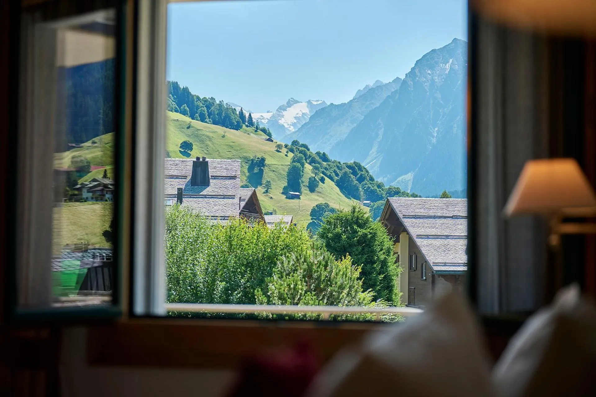 Garden view in Hotel Vereina