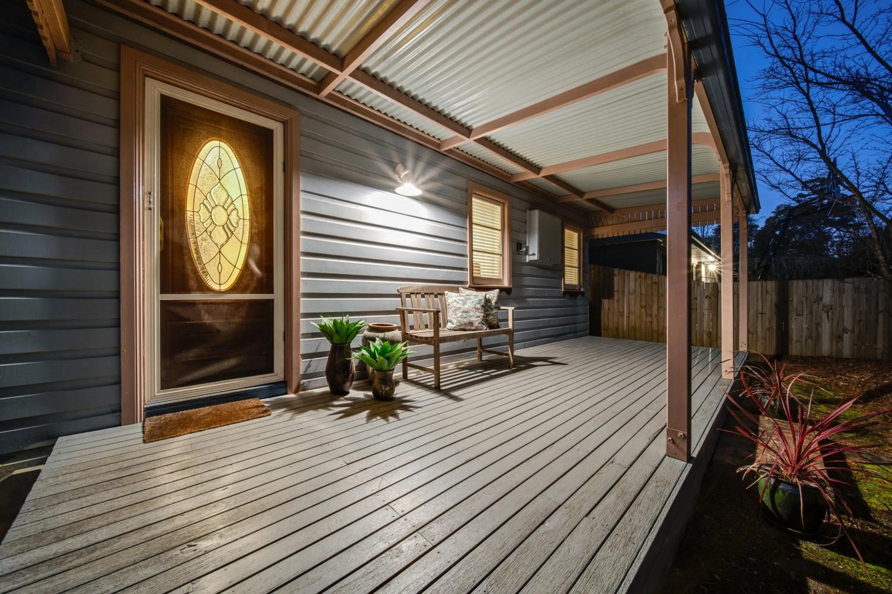 Night in Whispering Pines Cottages